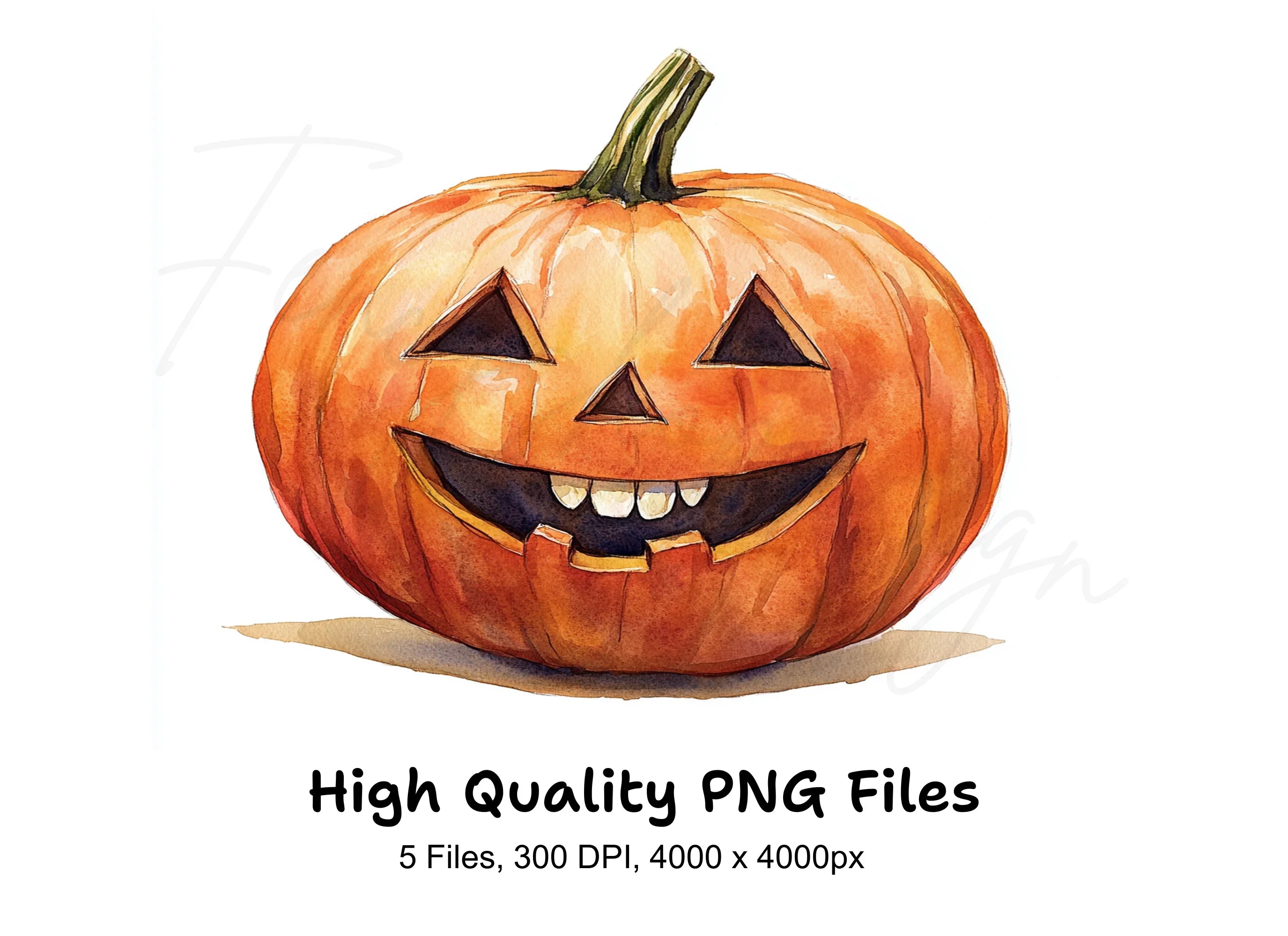 Funny Jack-O'-Lantern Faces Clipart Bundle