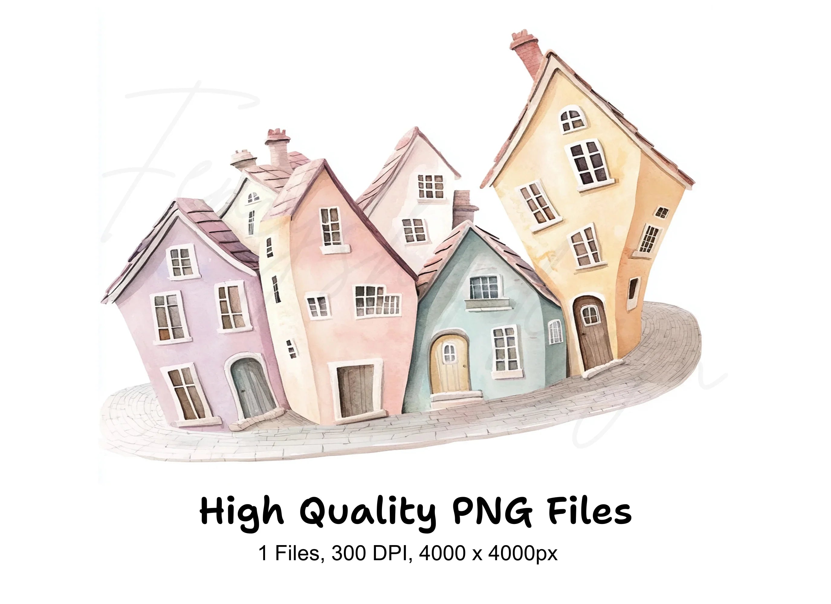 Charming Whimsical Houses Clipart Bundle