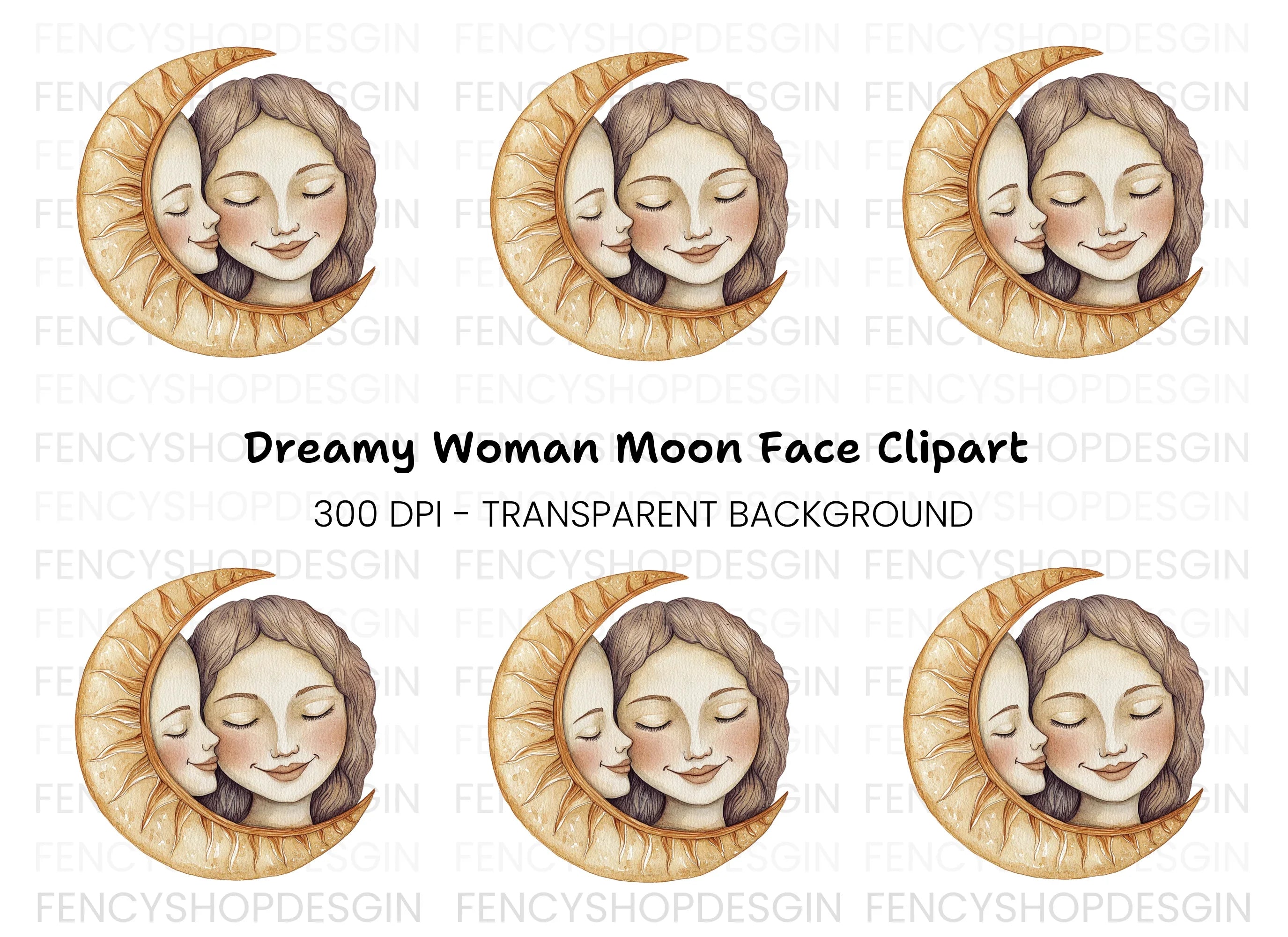 Sun and Moon Embrace Clipart Bundle