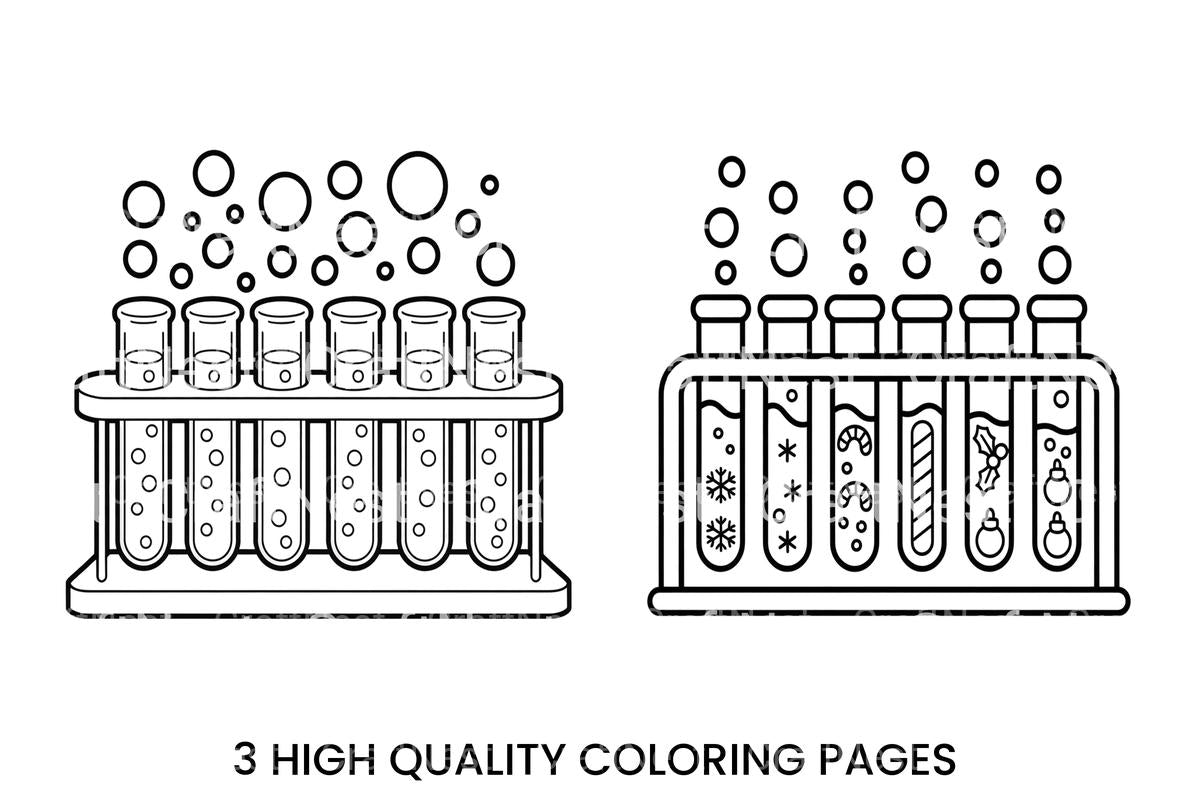 Christmas Test Tube Experiments Coloring Books