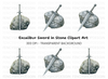 Excalibur Sword in Stone Clipart Bundle