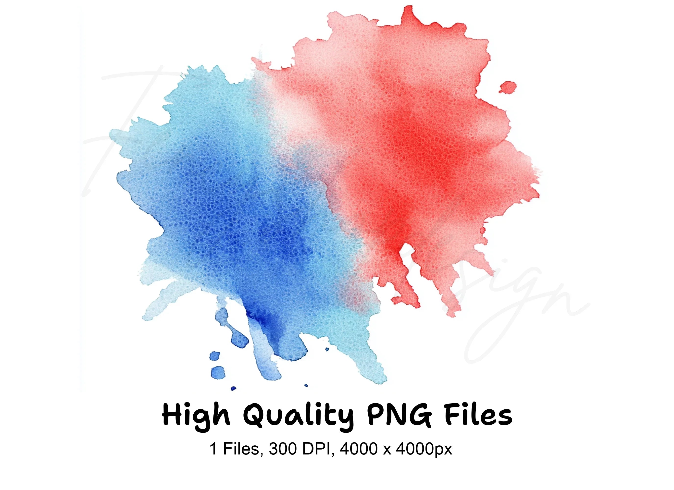 Red and Blue Splash Clipart Bundle