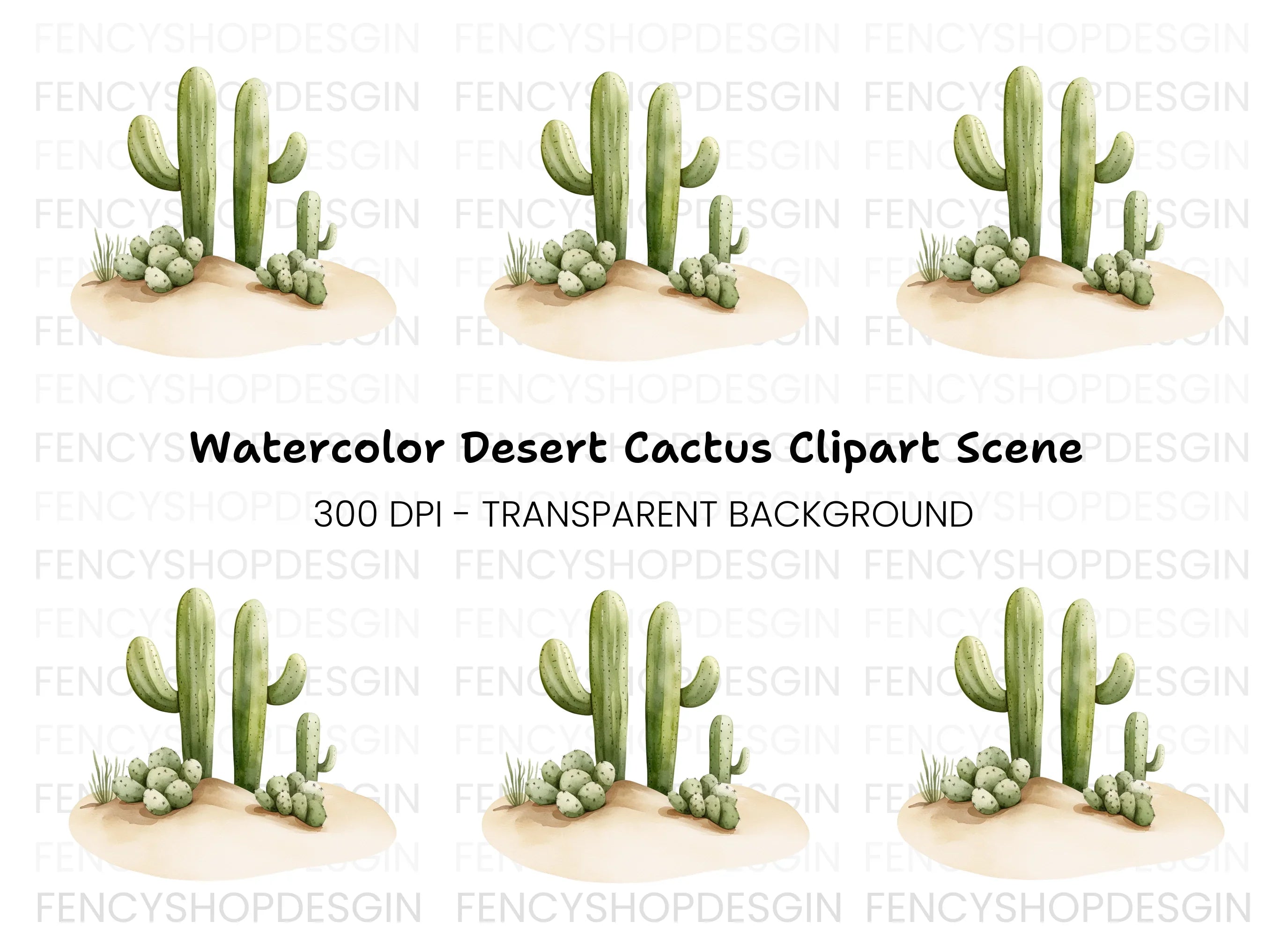 Desert Cactus Clipart Bundle