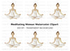 Meditating Woman Yoga Pose Clipart Bundle