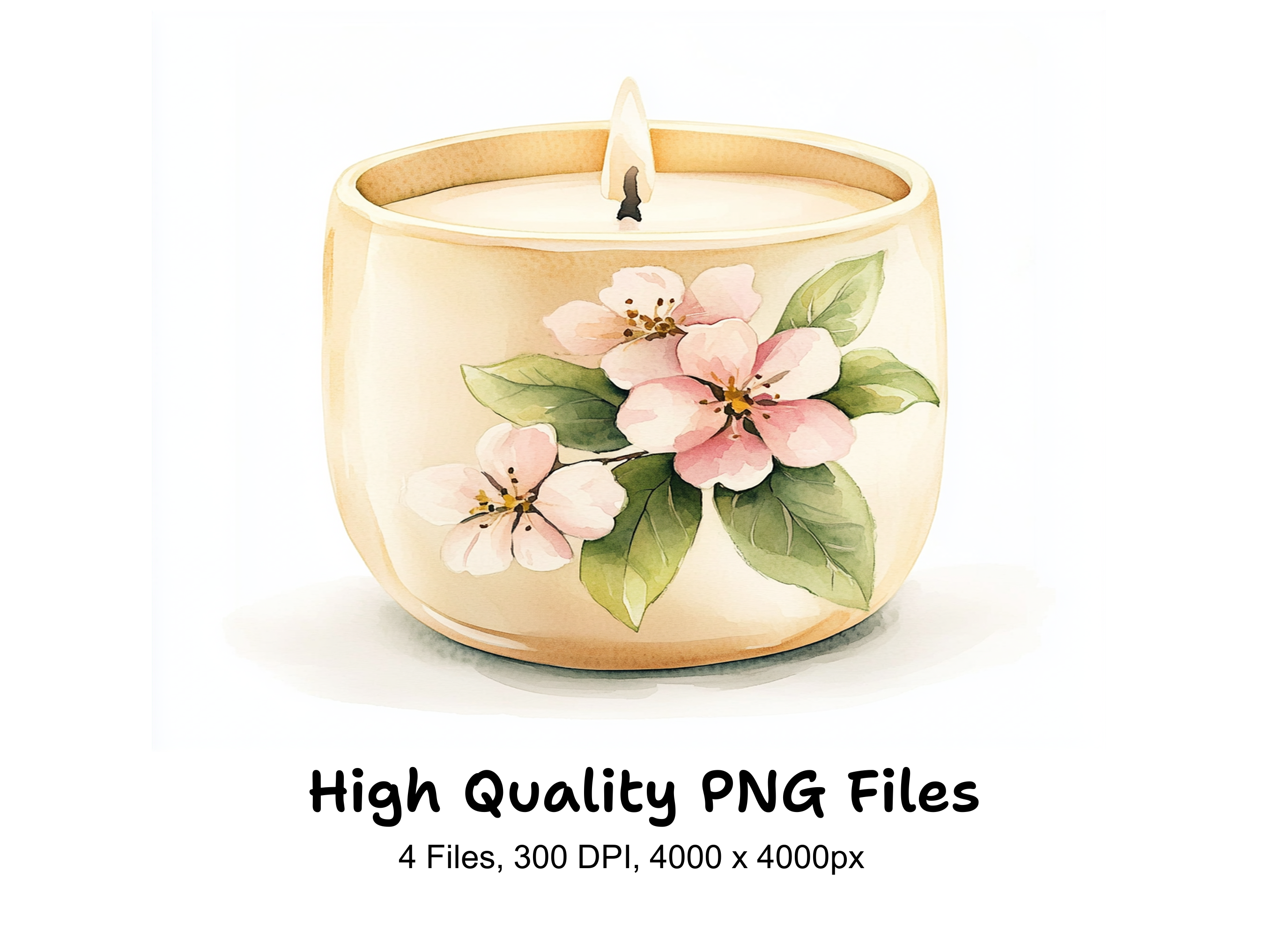 Aromatic Floral Candle Clipart Bundle