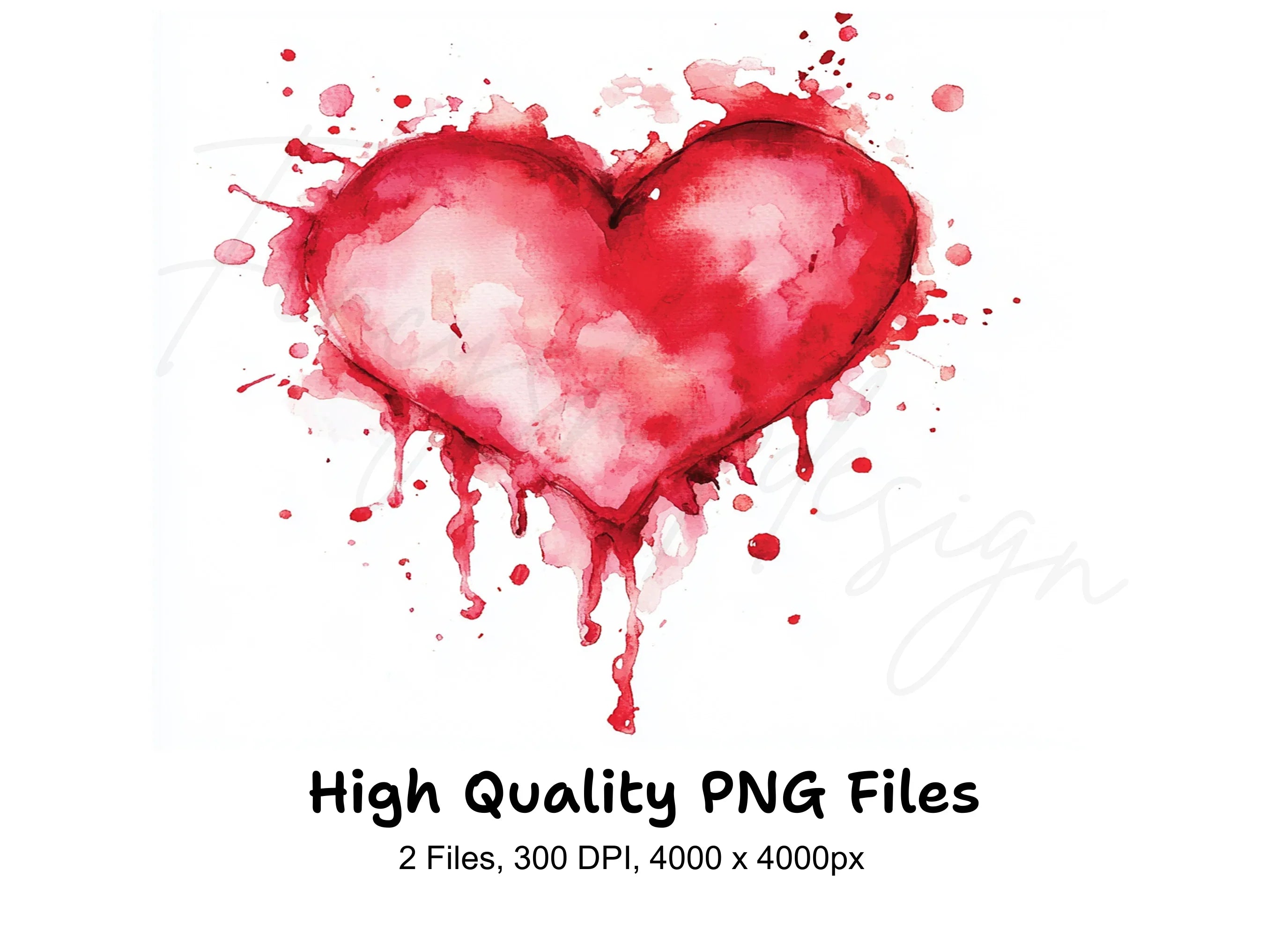 Dynamic Splash Hearts Clipart Bundle