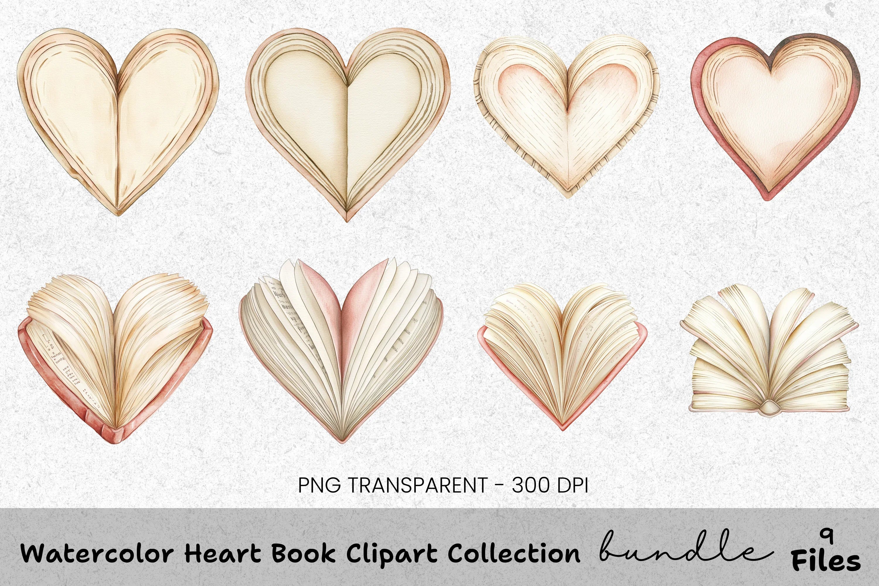 Heart Book Clipart Bundle