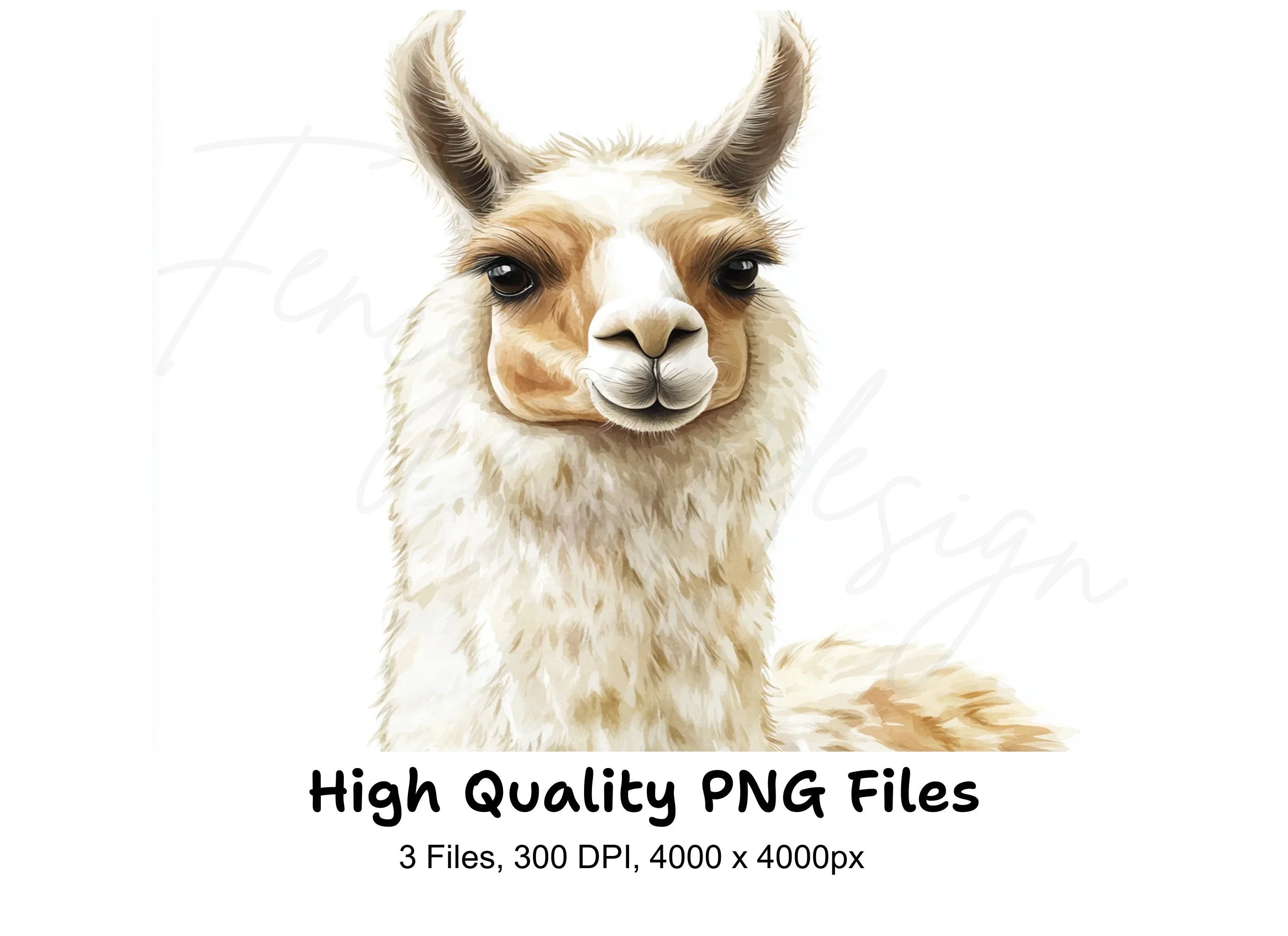 Charming Llama Portraits Clipart Bundle