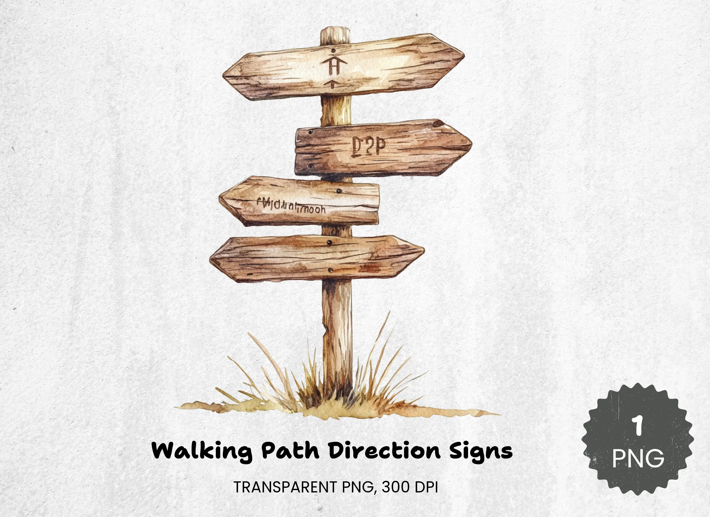 Path Directions. Sign Walking Path Direction Signs Clipart Bundle