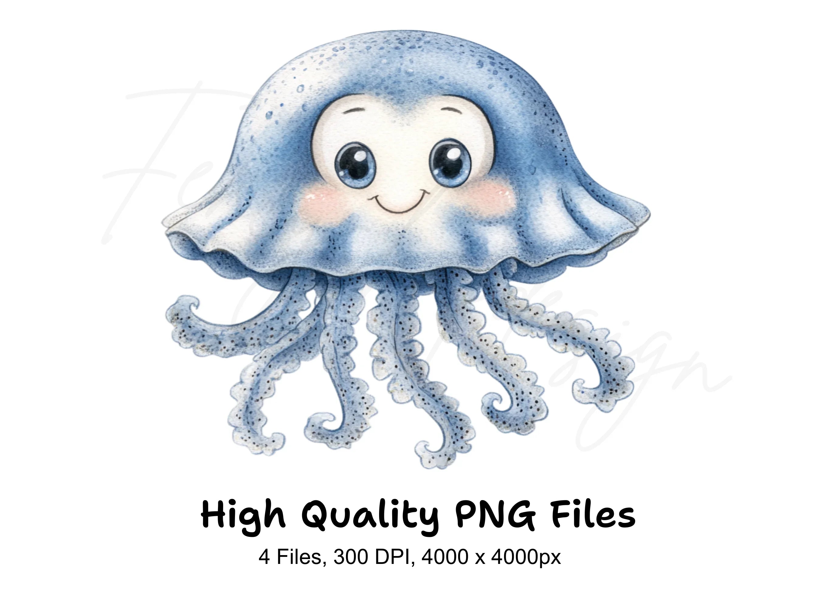 Cute Jellyfish Clipart Bundle