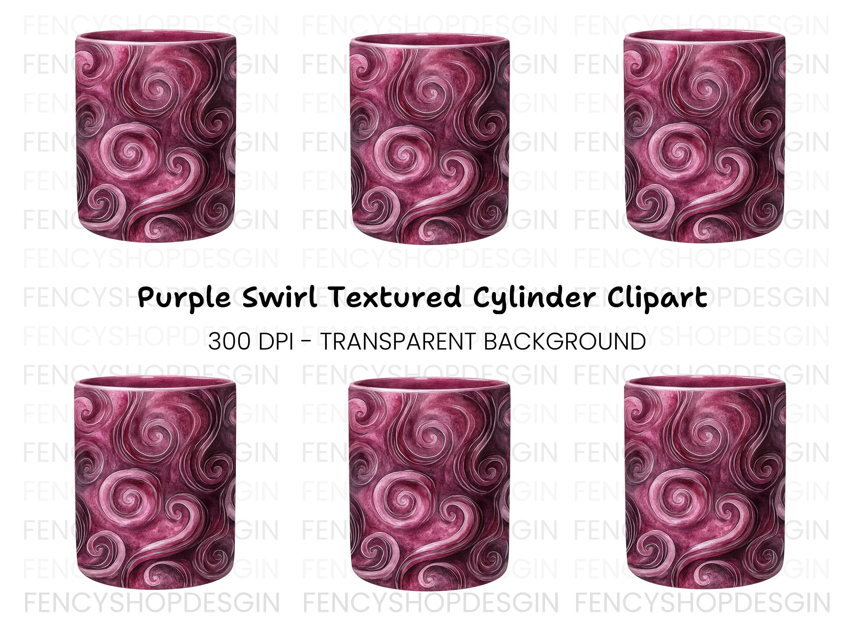 Swirls Pink Clipart Bundle