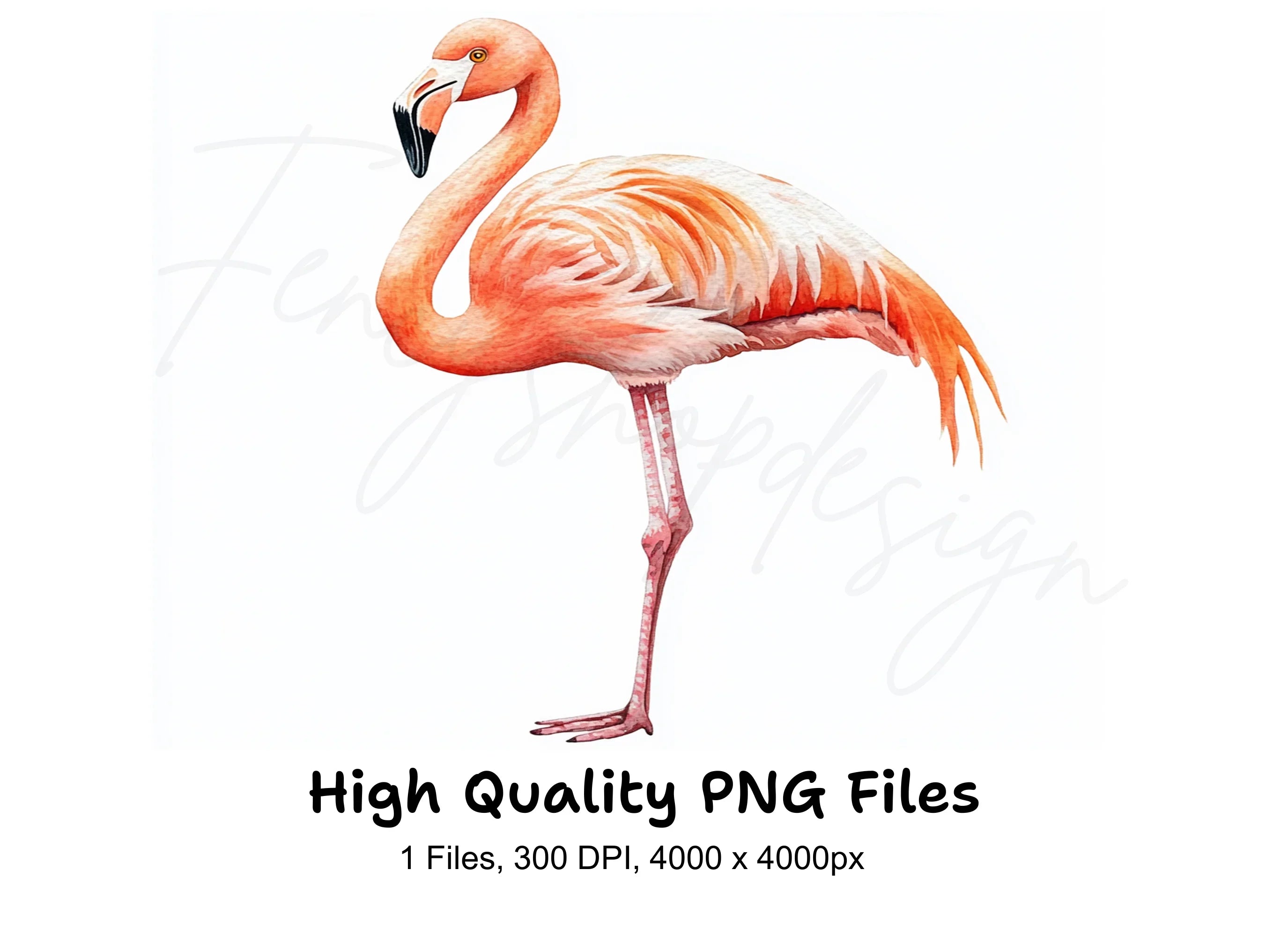 Graceful Pink Flamingo Clipart Bundle