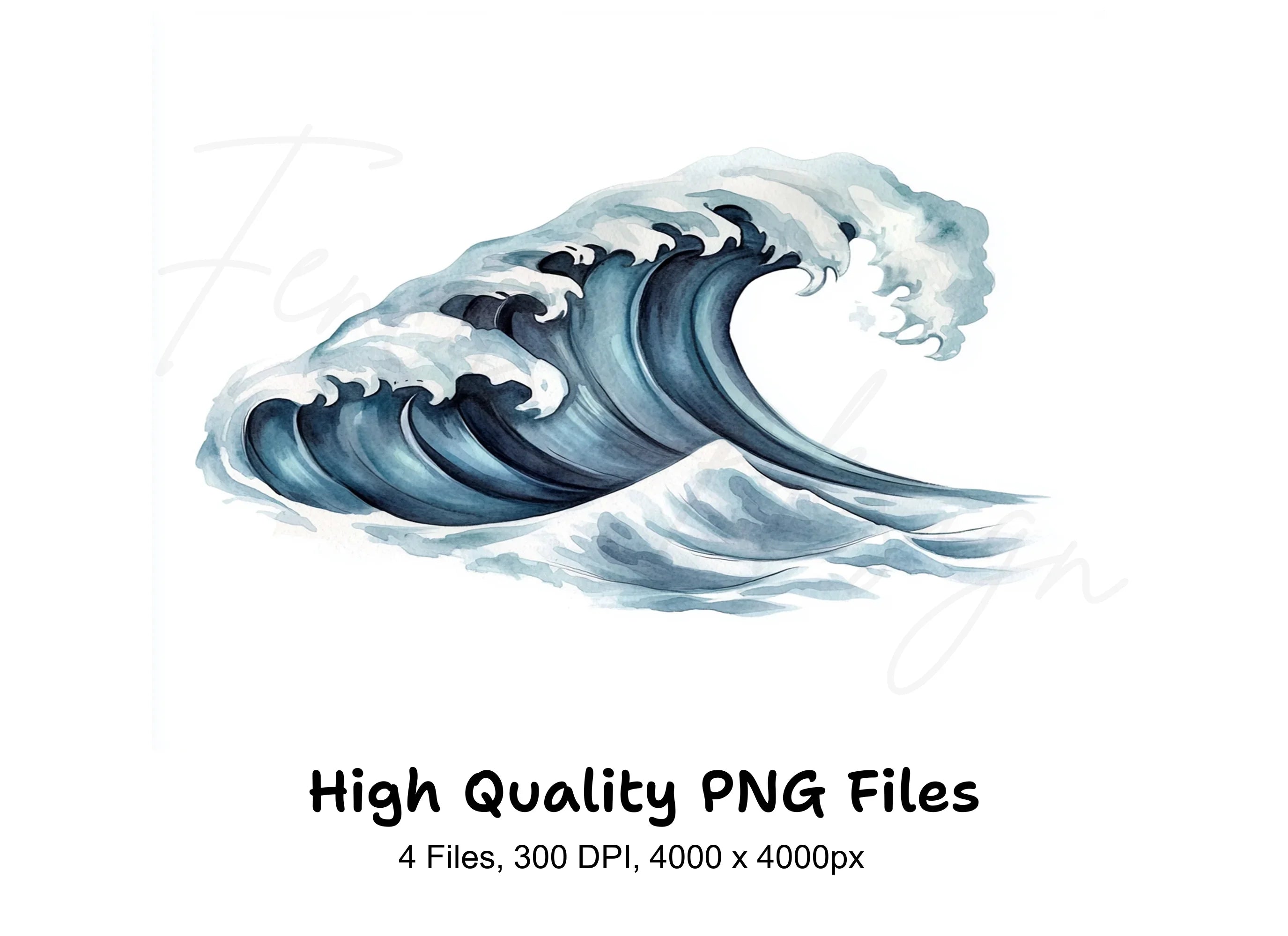 Serene Blue Wave Clipart Bundle