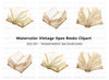 Aged Open Books Clipart Bundle