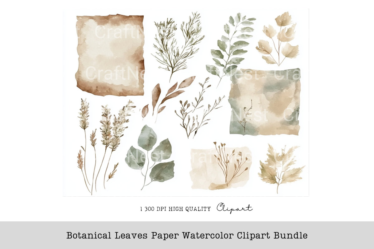Botanical Leaves Clipart Bundle