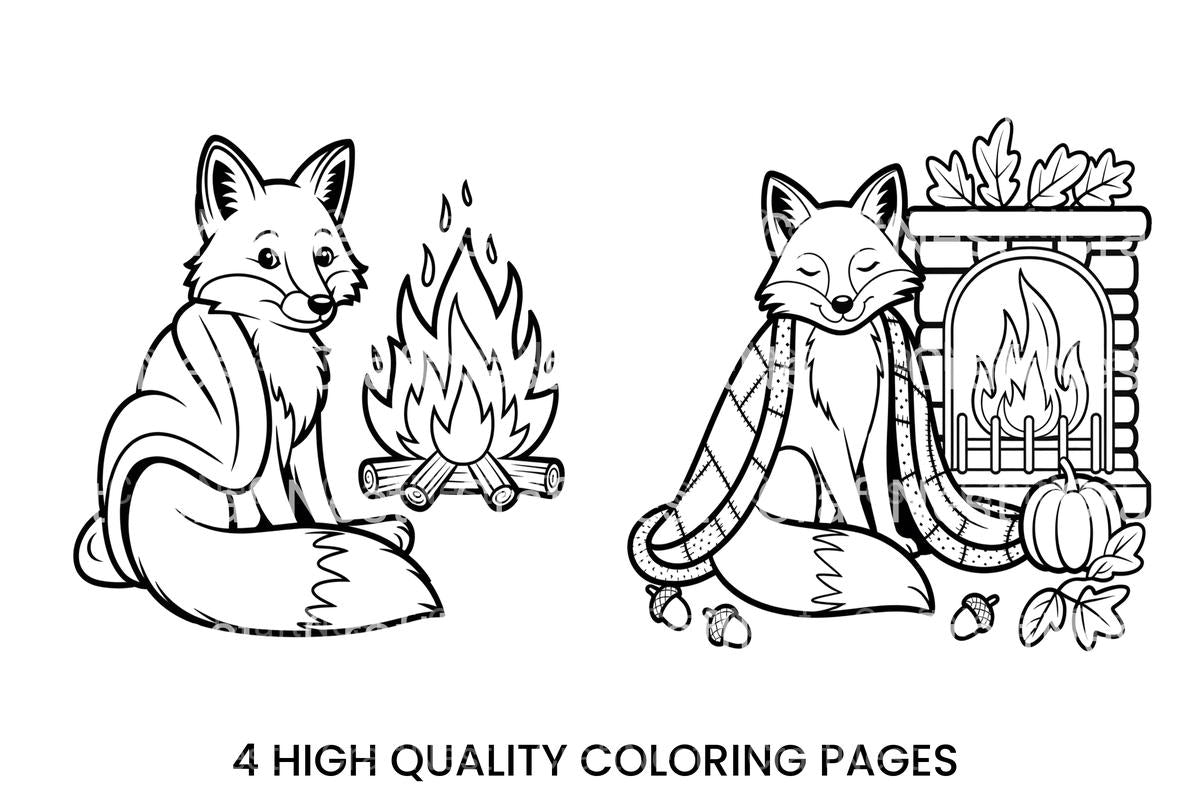 Cozy Autumn Fox Coloring Books