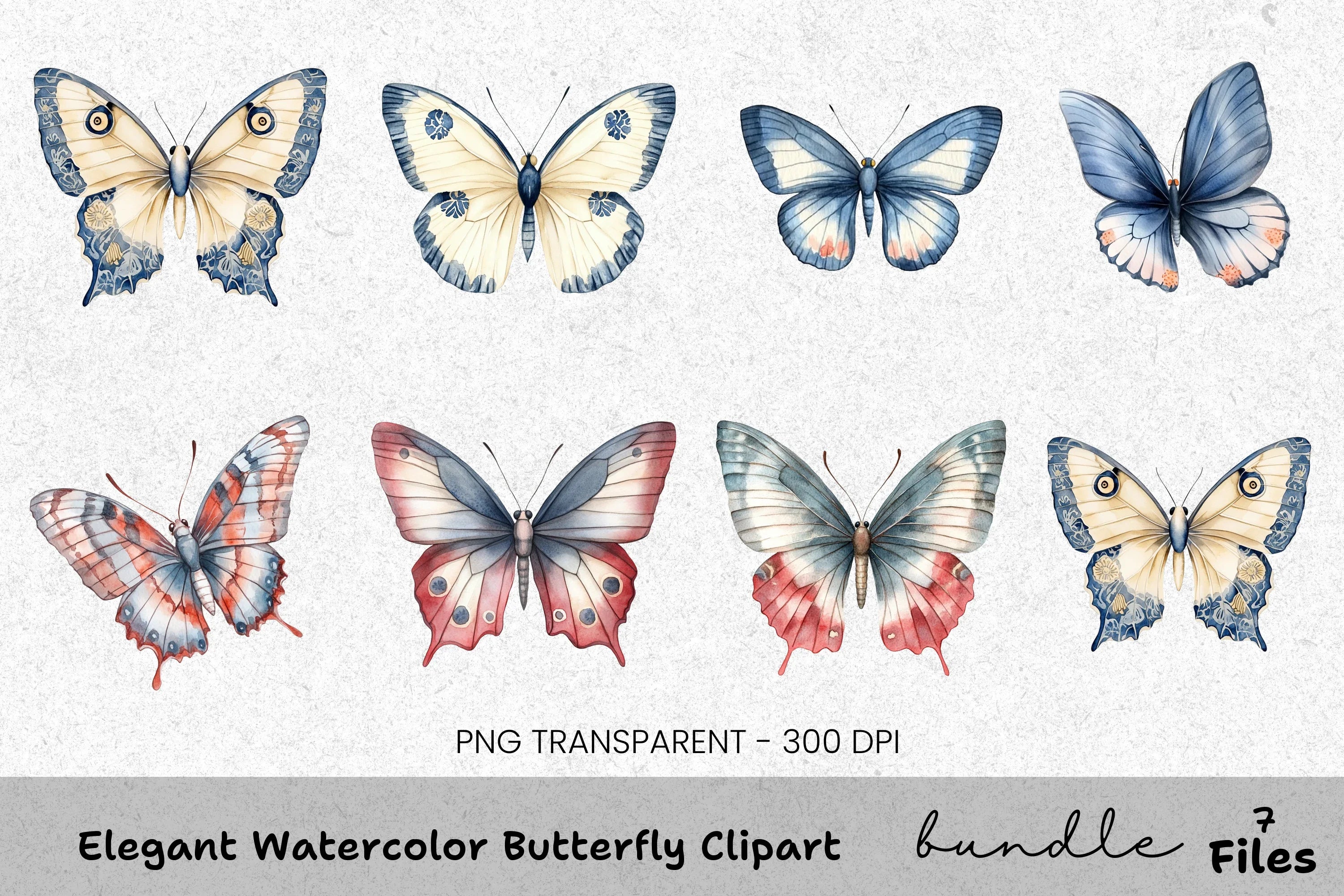 Elegant Butterfly Clipart Bundle