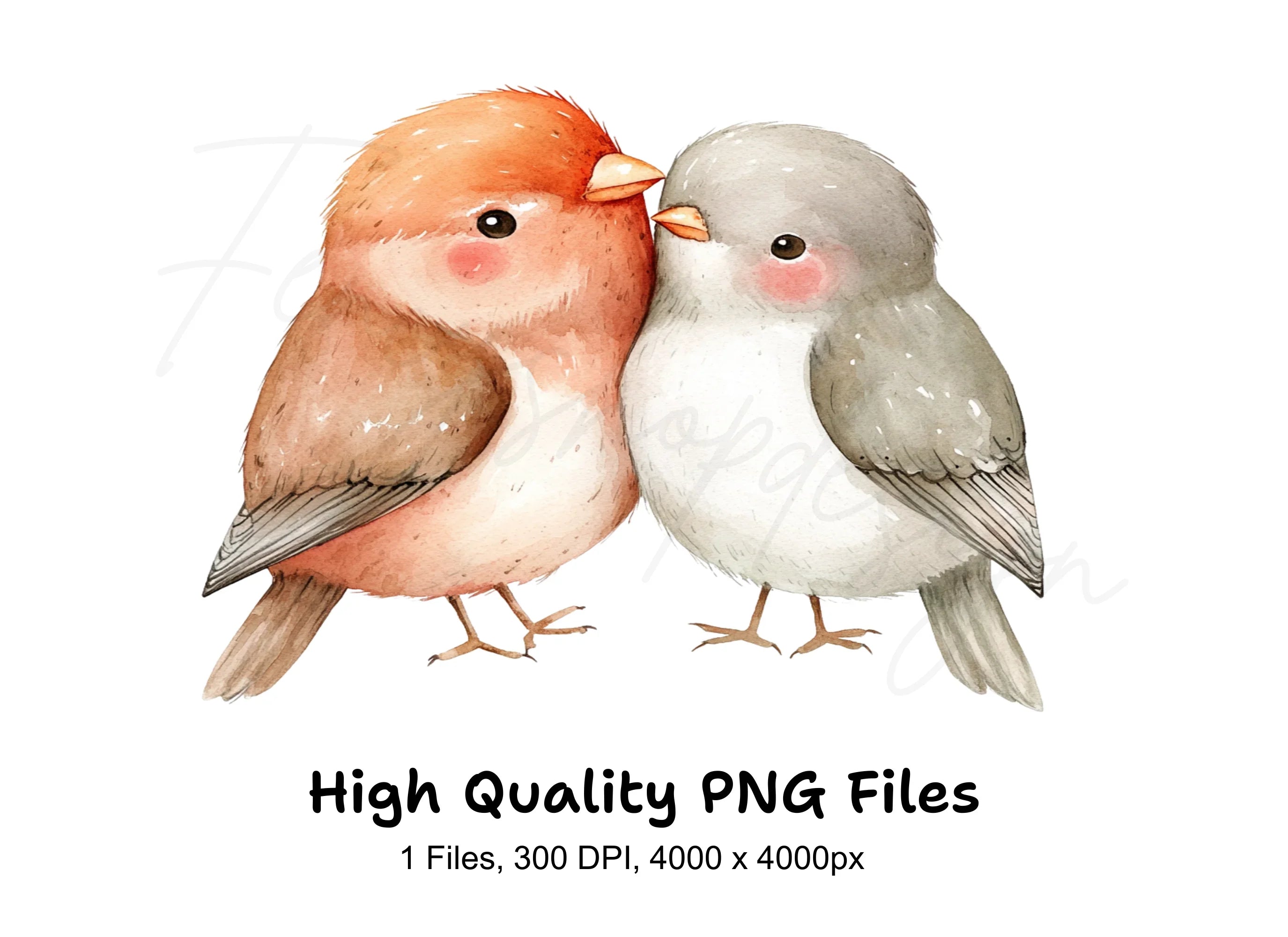 Cute Love Birds Clipart Bundle