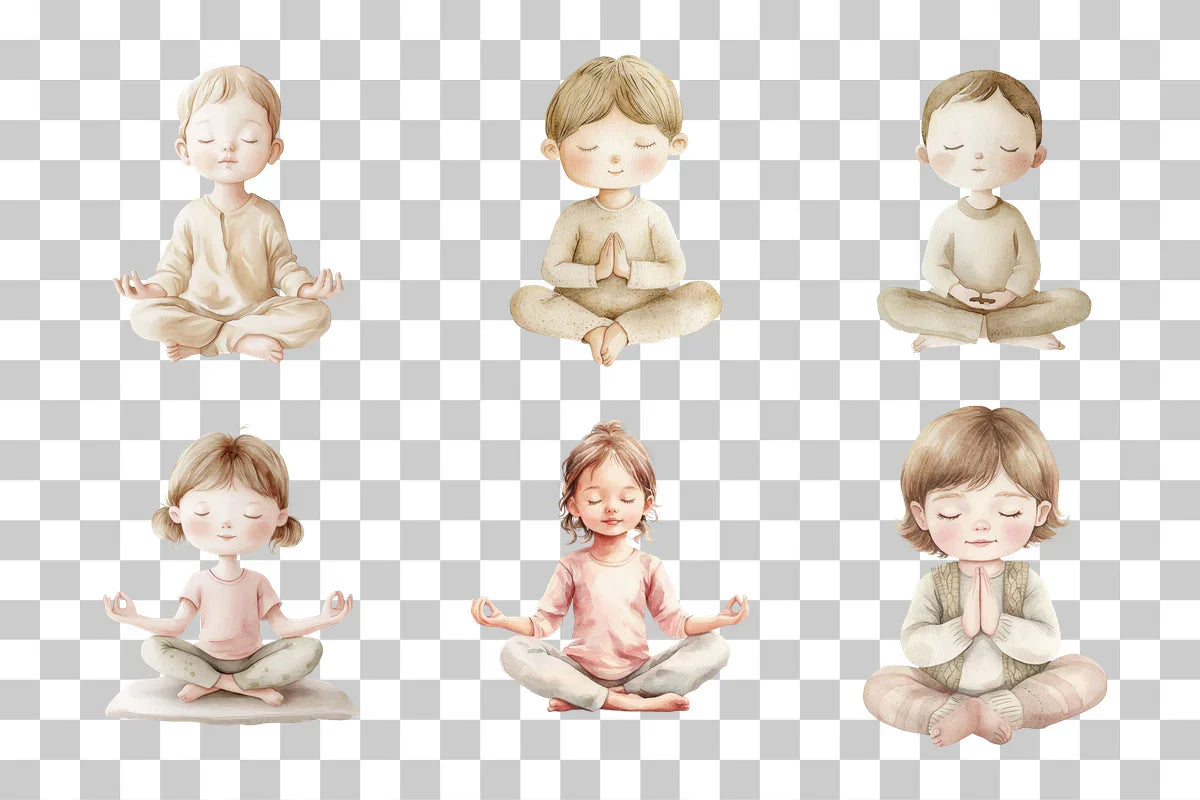 Child Meditation Yoga Clipart Bundle - CraftNest - Digital Crafting and Art