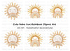 Boho Sun and Rainbow Clipart Bundle