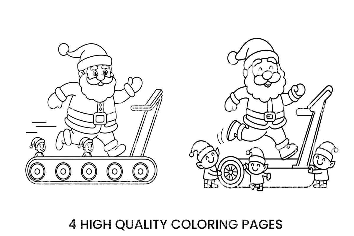 Santa and Elves Treadmill Coloring Books