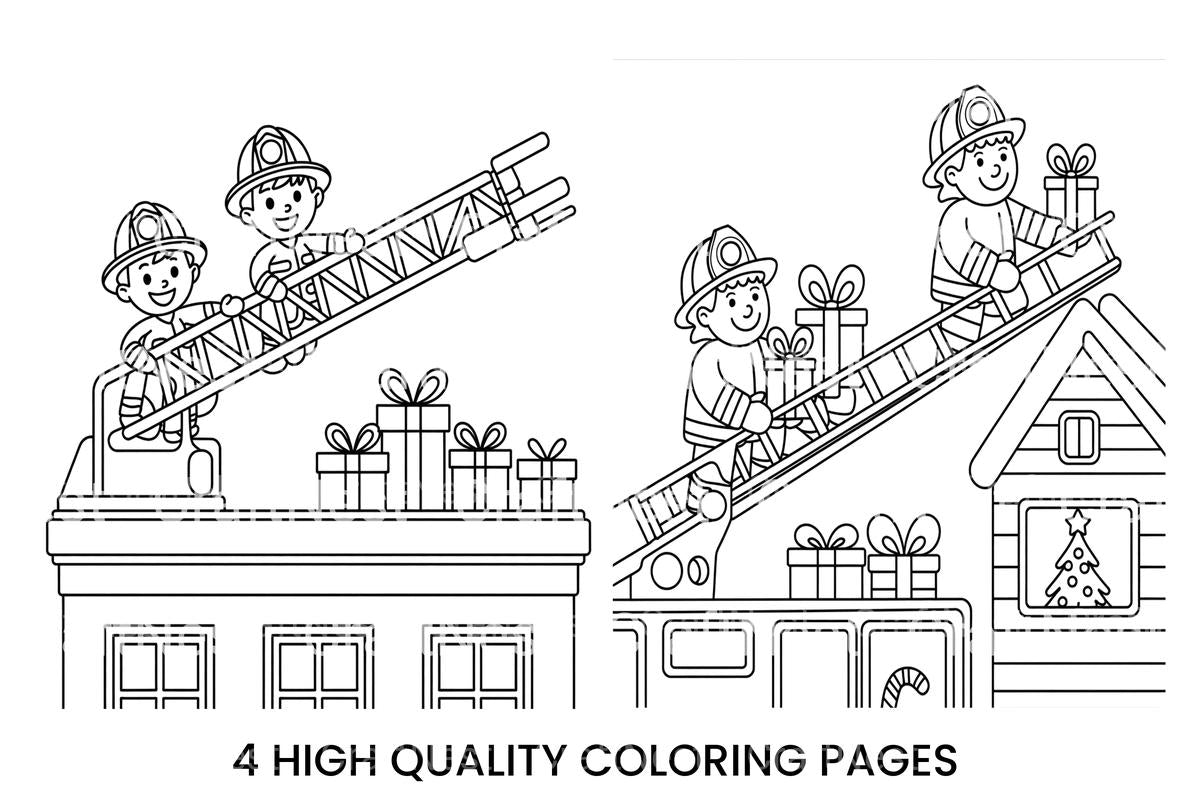 Firefighter Christmas Gift Coloring Books