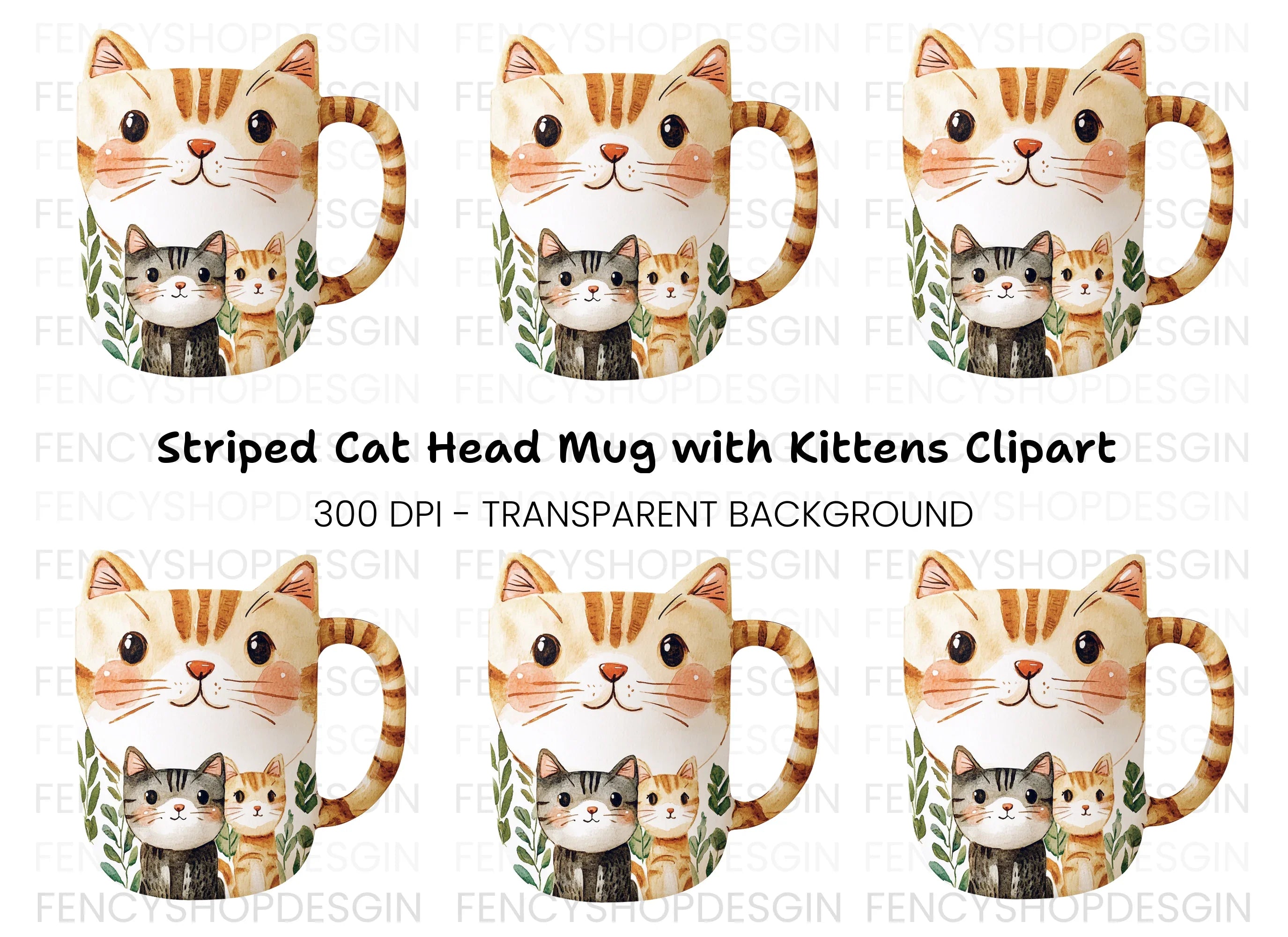Cute Cat Family Clipart Bundle