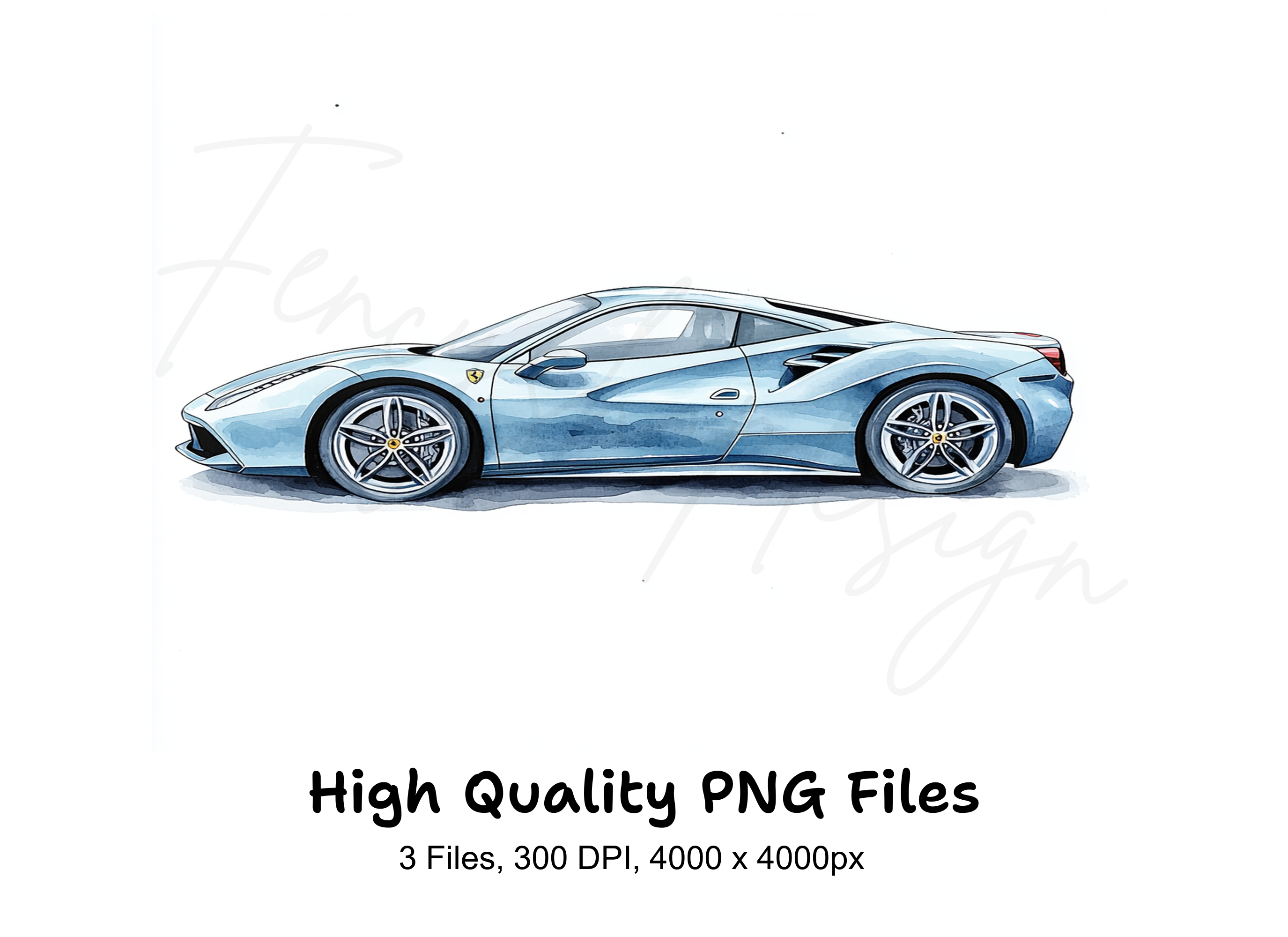 Blue Sports Car Clipart Bundle