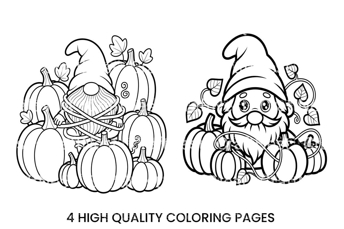 Autumn Gnome Pumpkin Patch Coloring Books