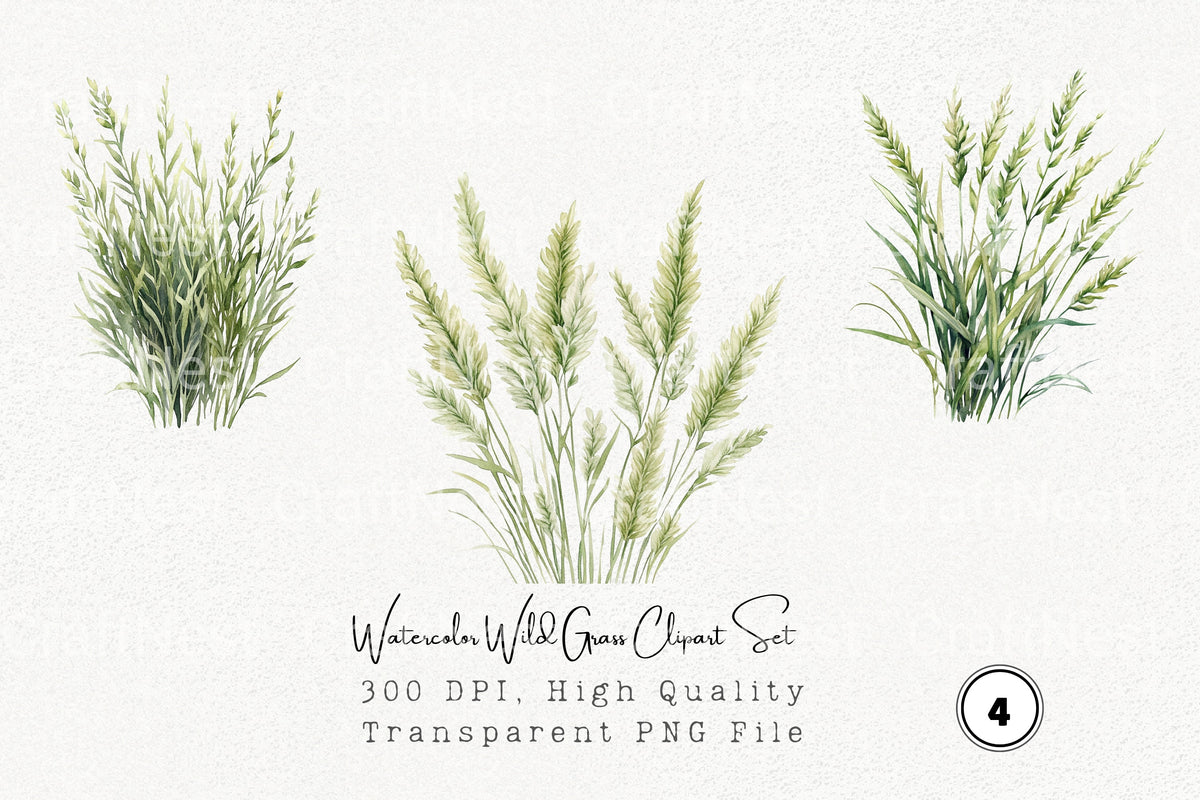 Wild Grass Clipart Bundle