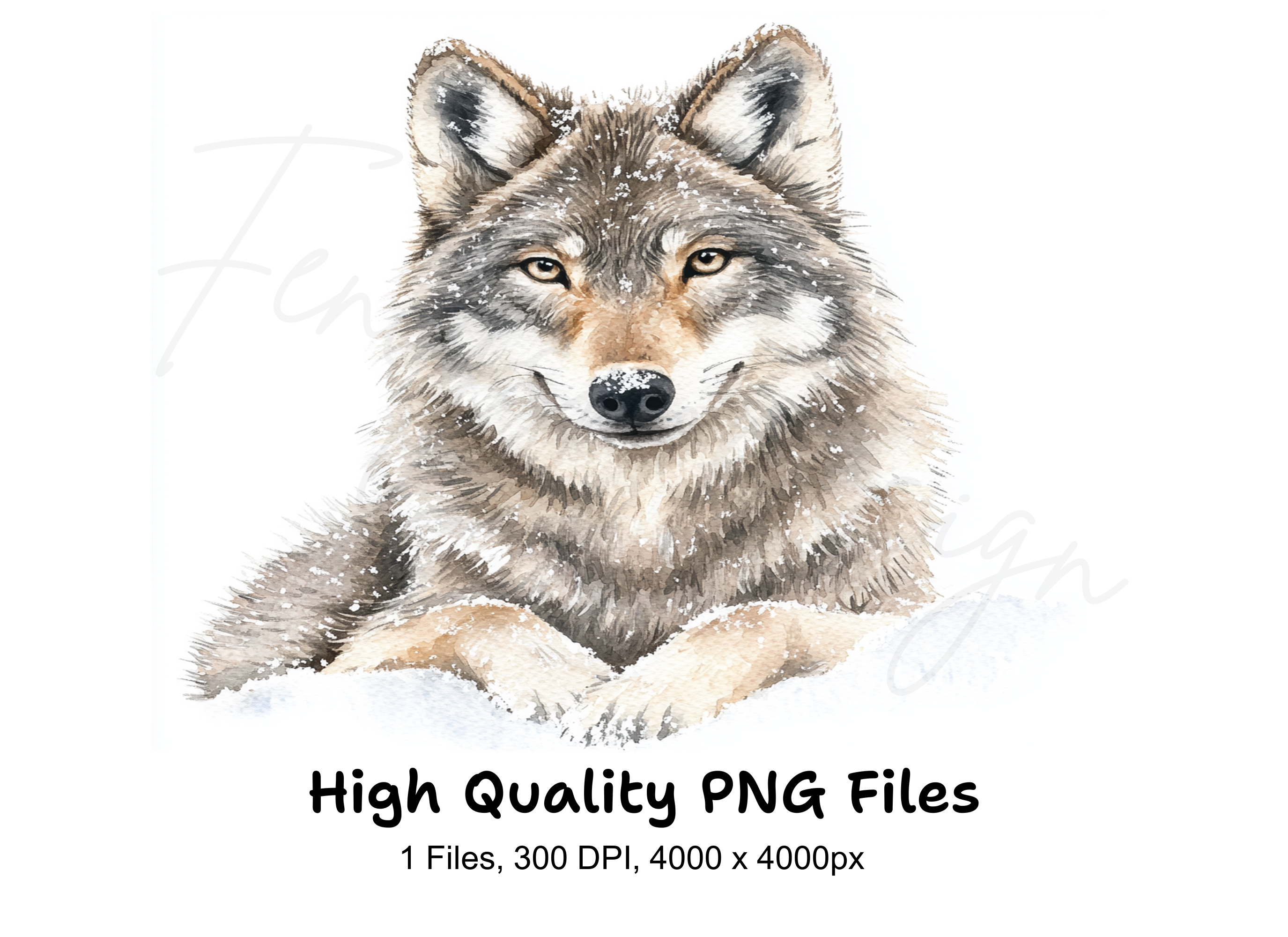 Wolf in Snow Clipart Bundle