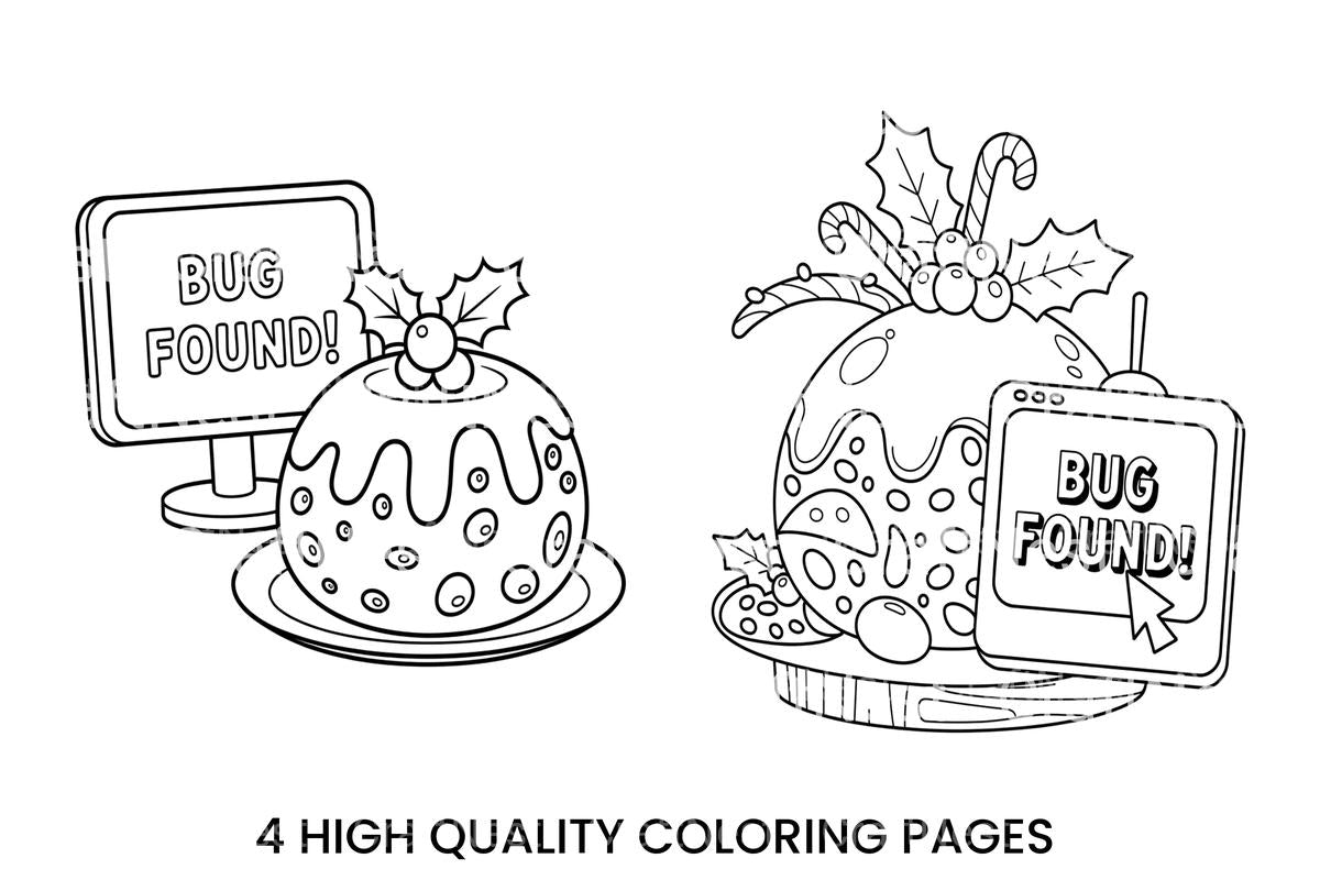 Christmas Pudding Bug Coloring Books