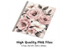 Blush Floral Notebook Clipart Bundle