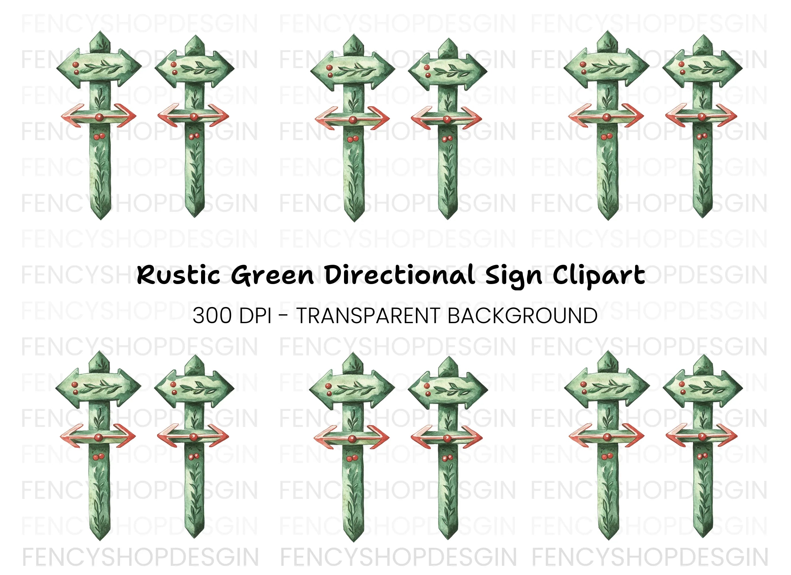 Holiday Arrow Signs Clipart Bundle