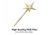 Golden Star Magic Wand Clipart Bundle