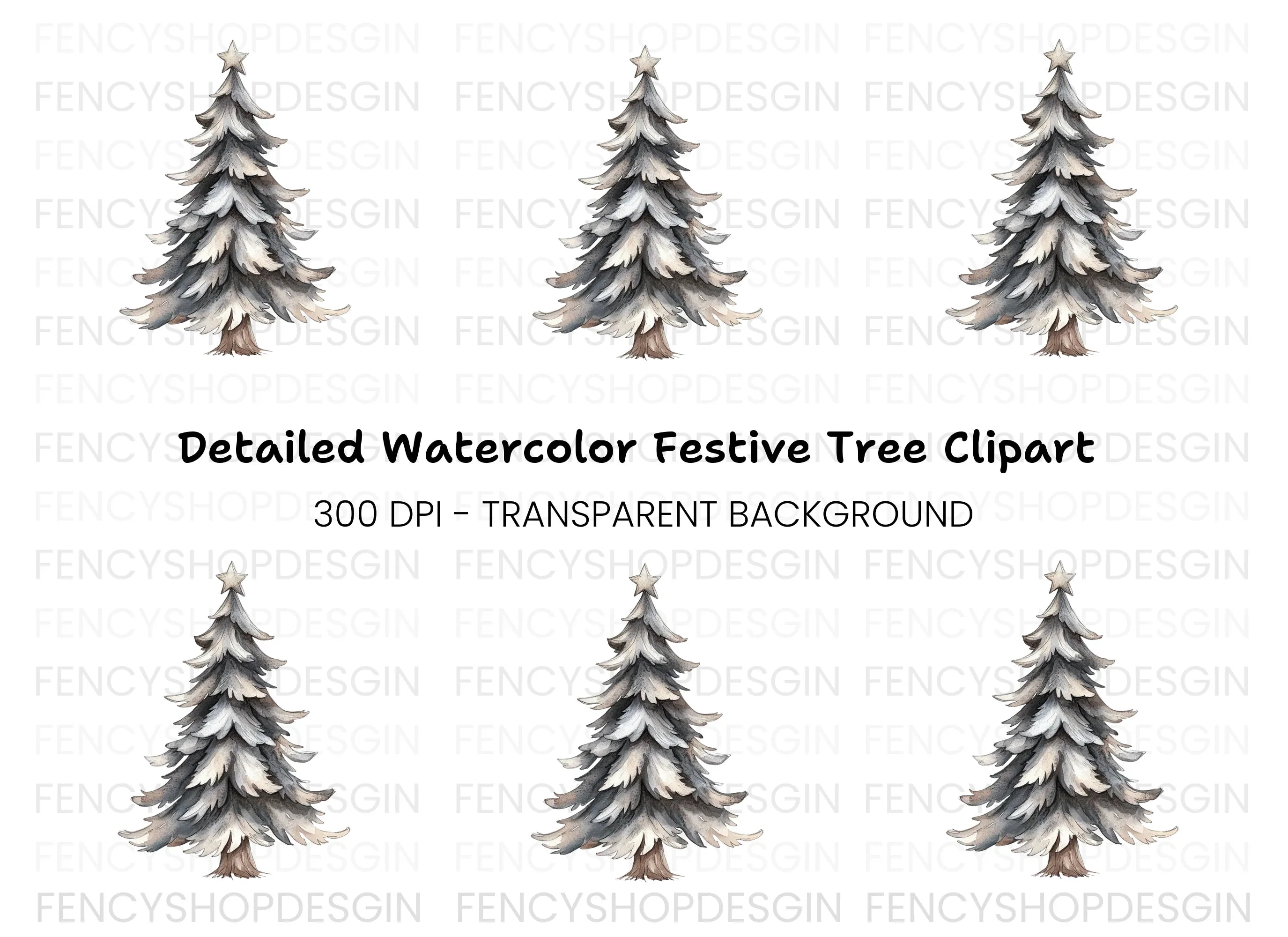 Detailed Pine Tree Clipart Bundle