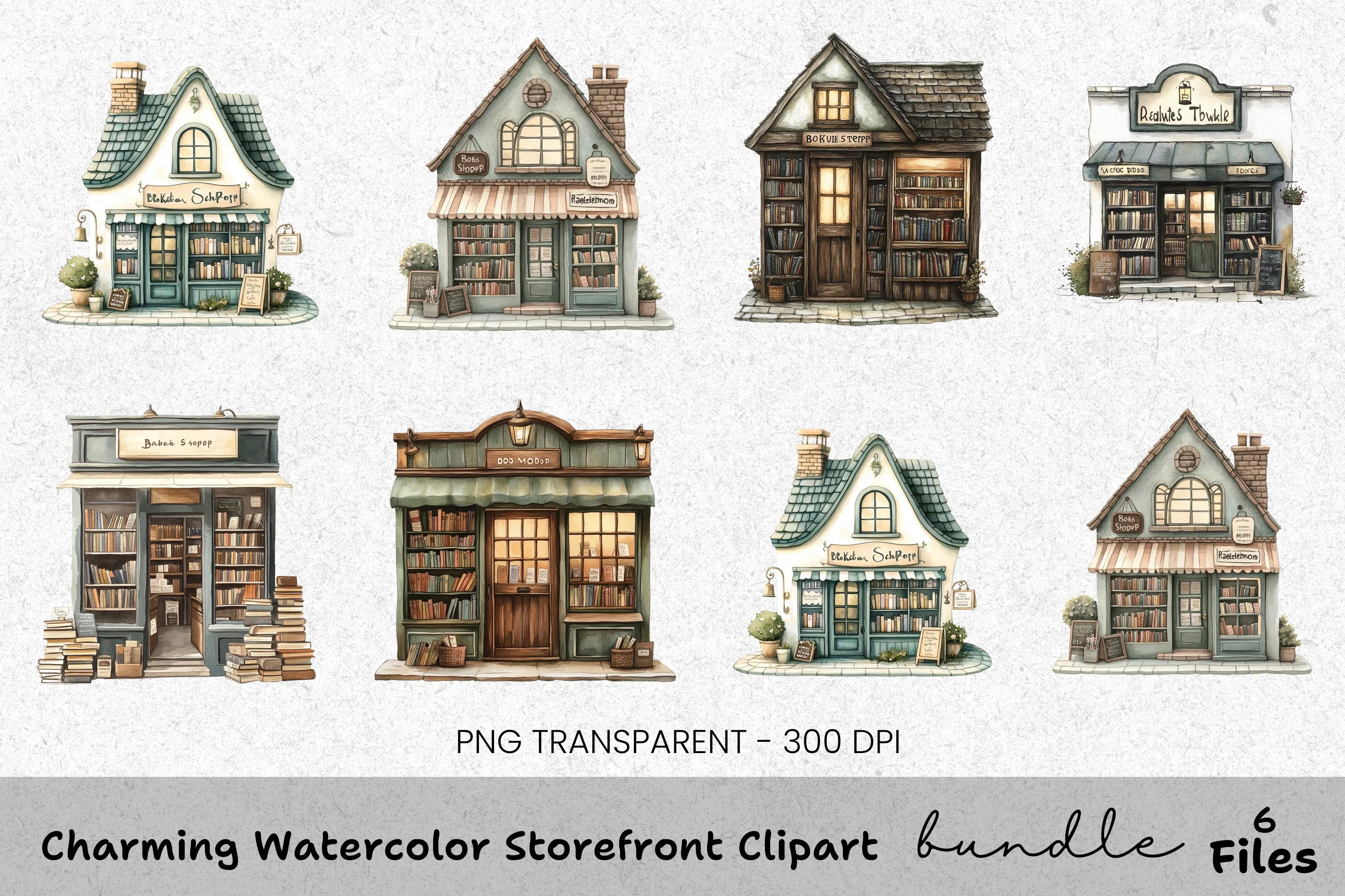 Charming Storefront Clipart Bundle