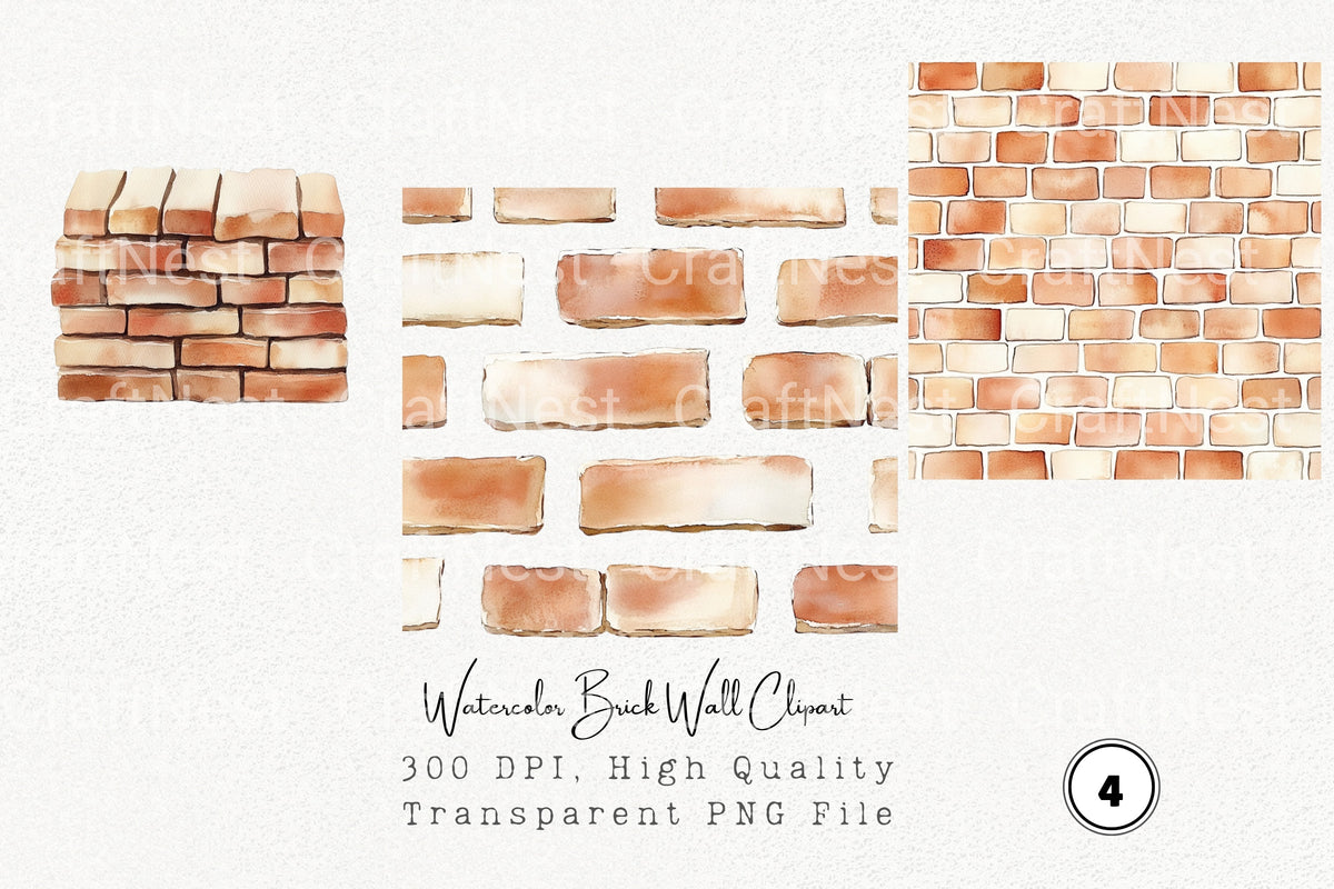 Brick Wall Clipart Bundle