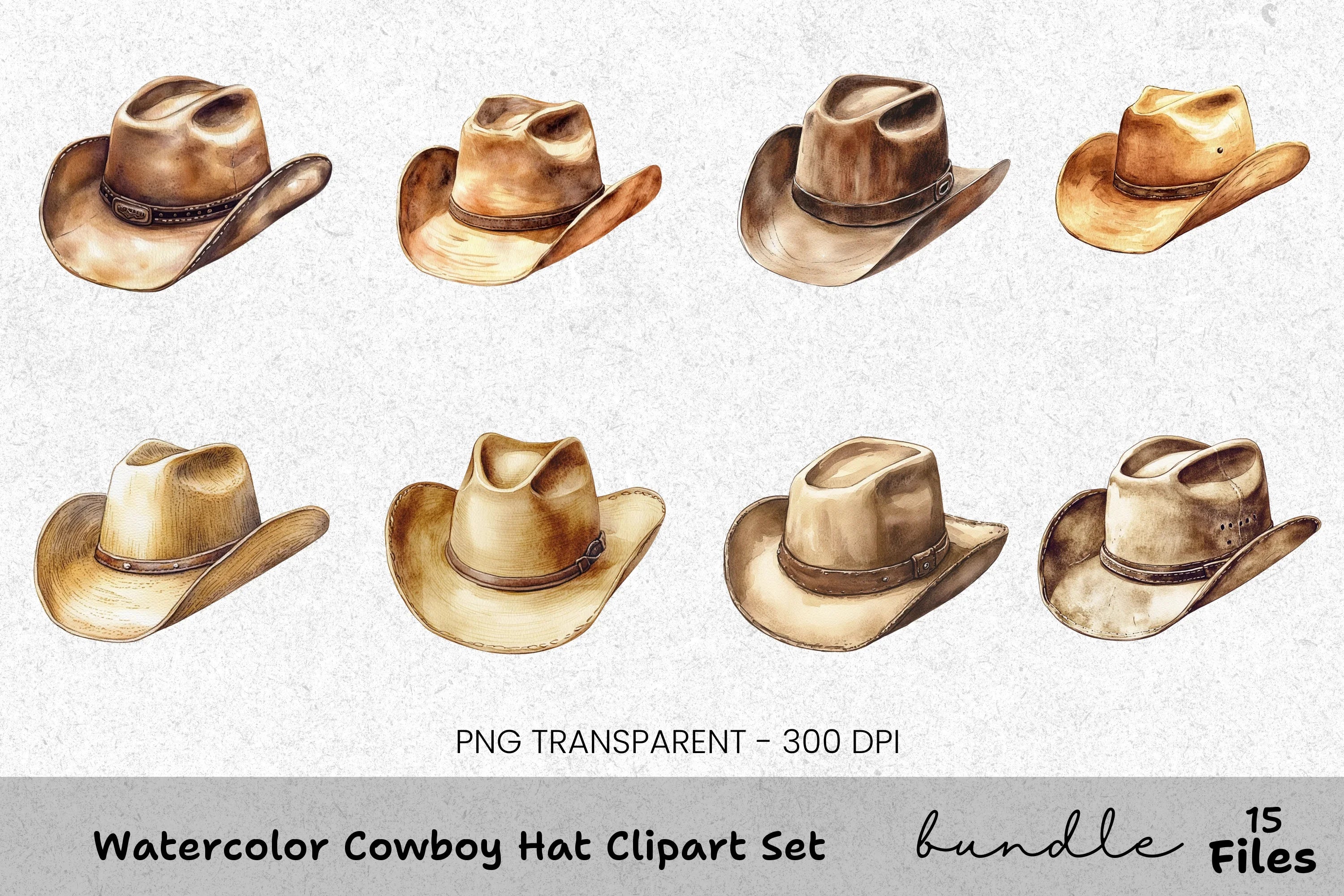 Cowboy Hat Clipart Bundle