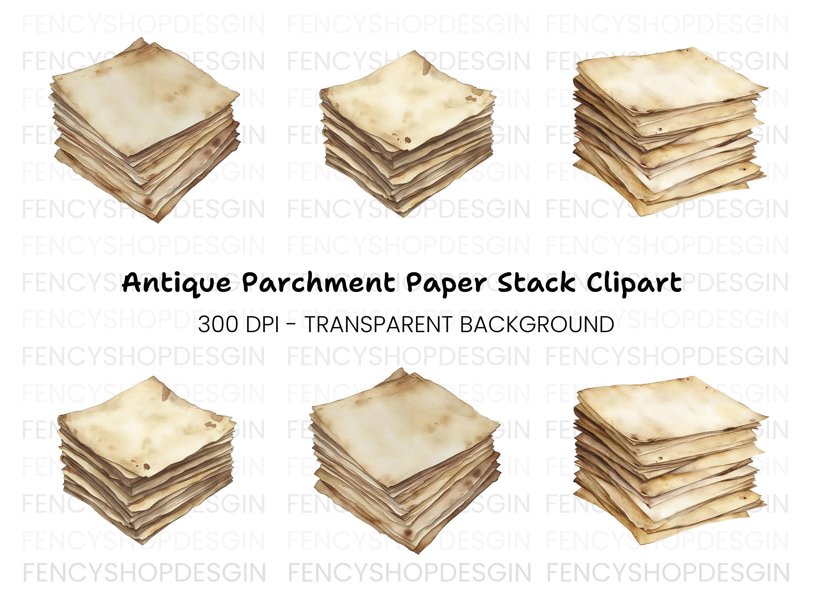 Vintage Stacks Clipart Bundle