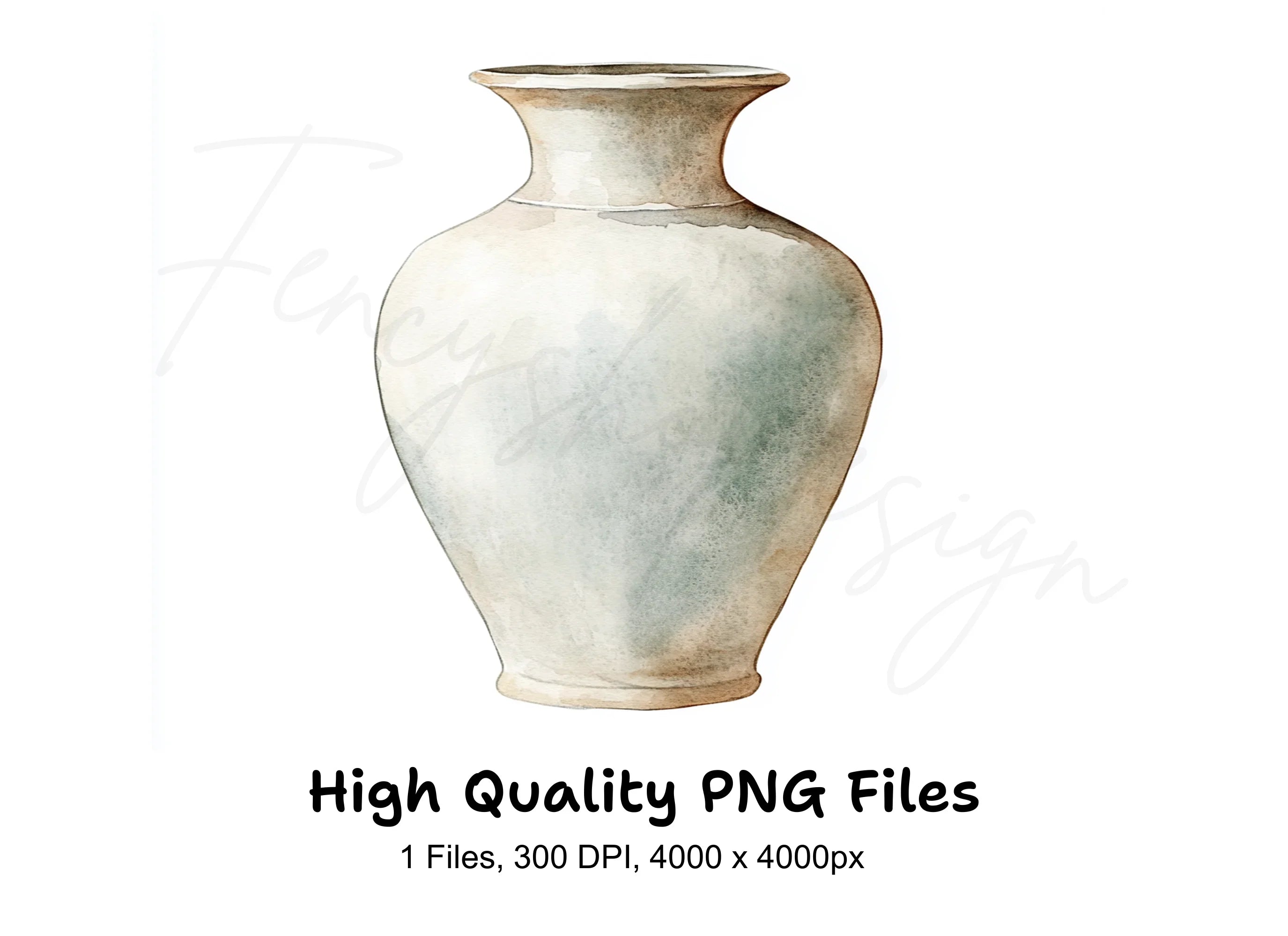 Rustic White Vase Clipart Bundle