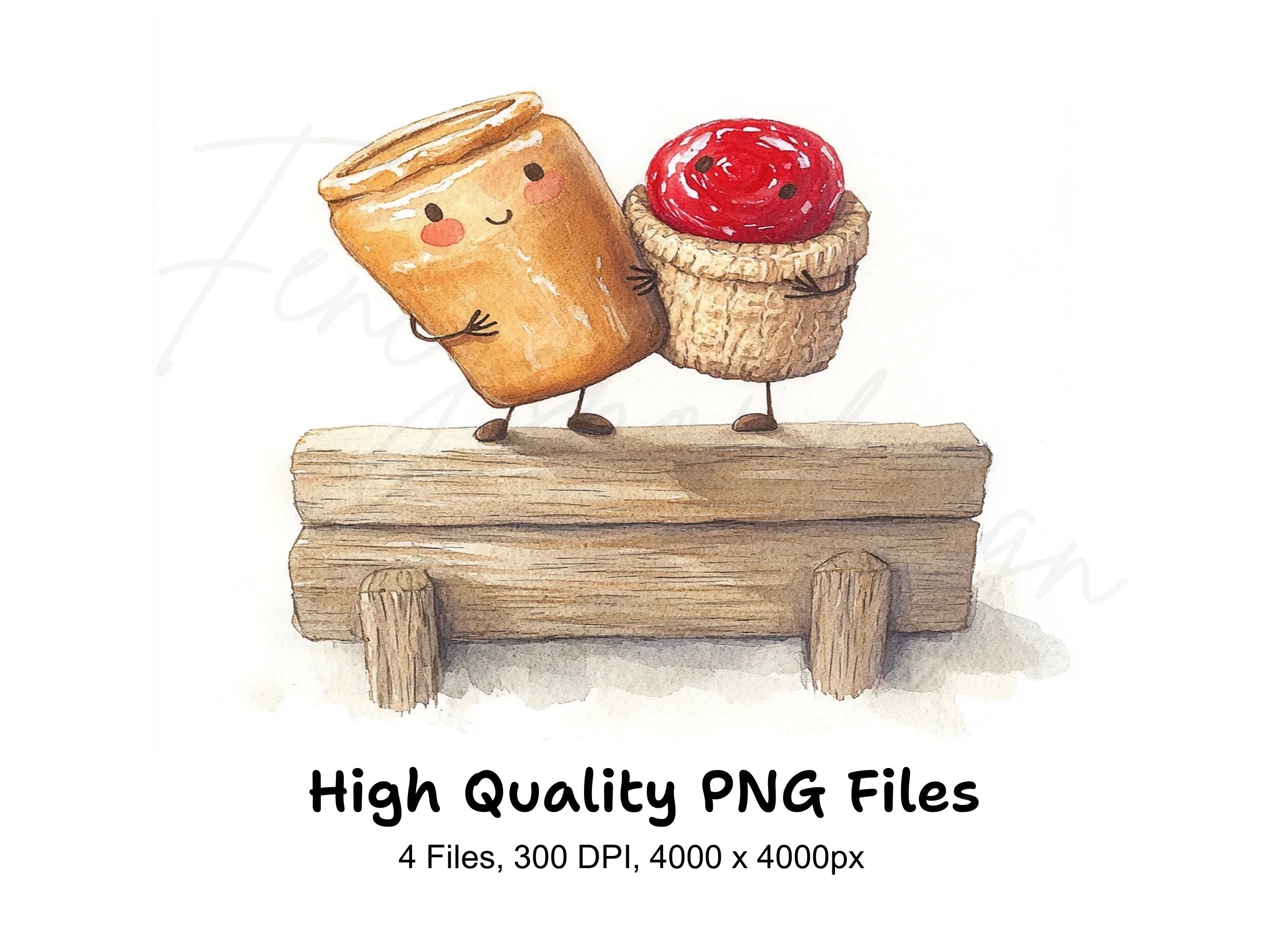 Cute Peanut Butter and Jelly Clipart Bundle
