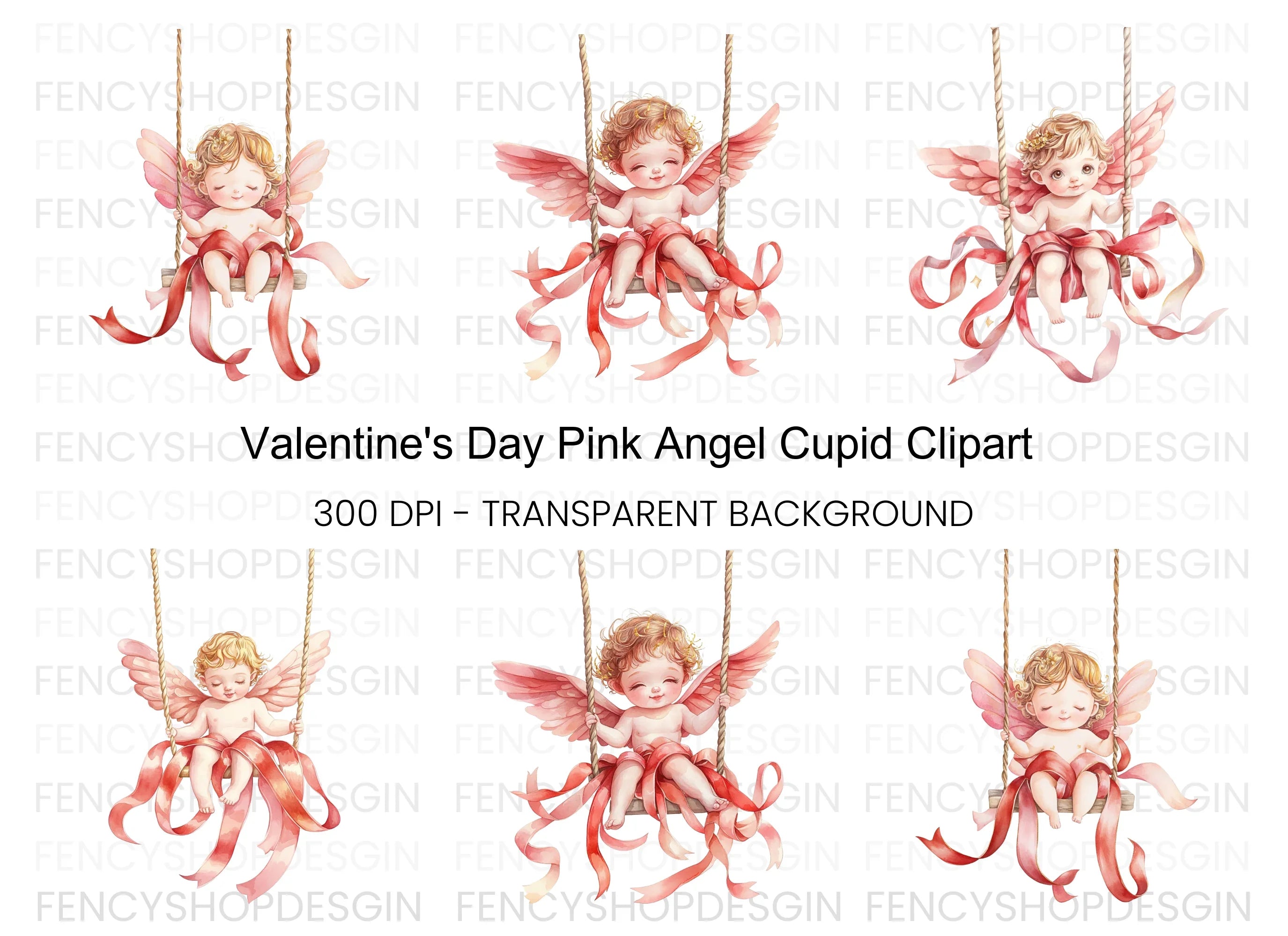 Cute Valentine Cupid Clipart Bundle