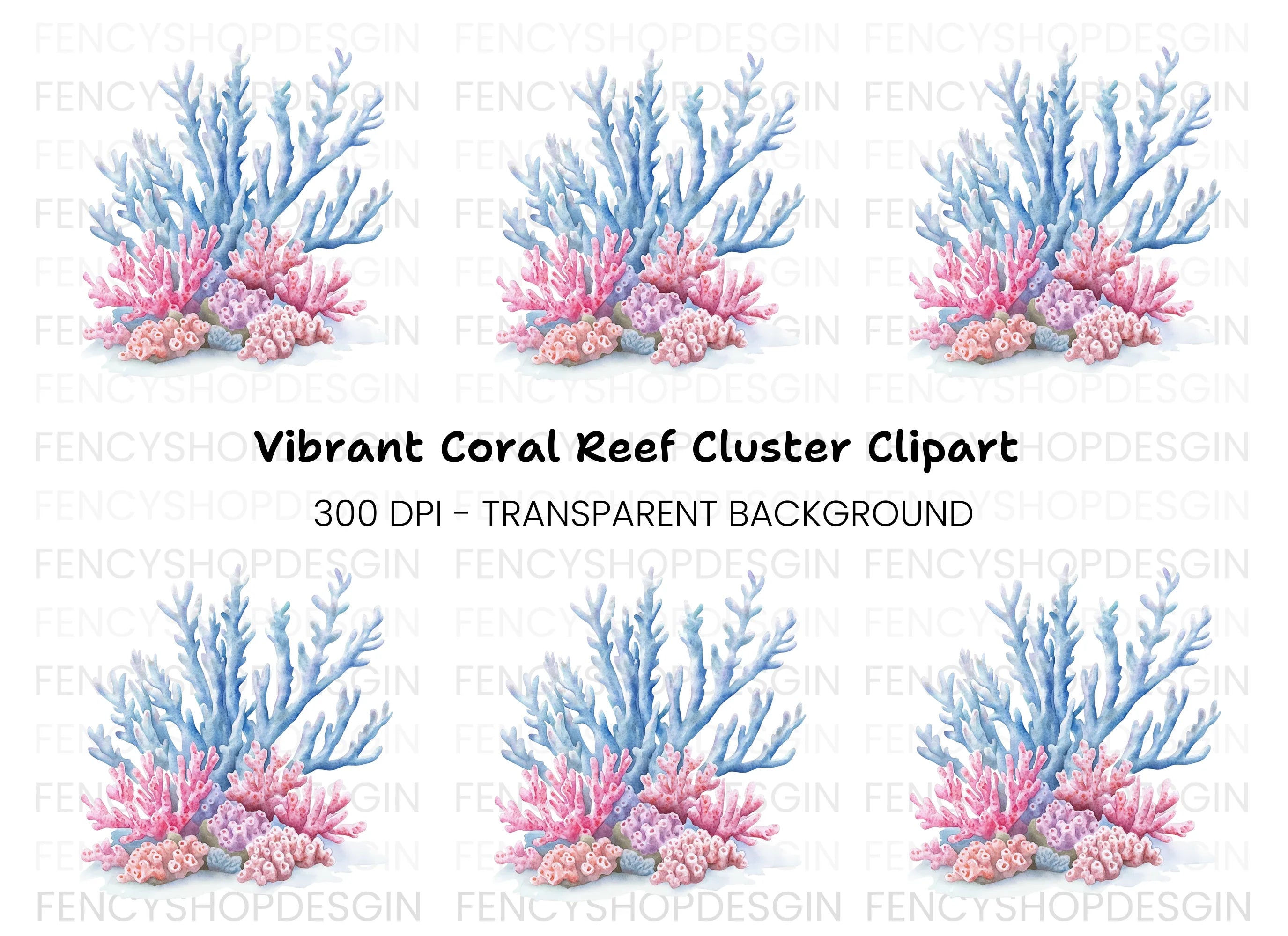 Vibrant Coral Reef Clipart Bundle
