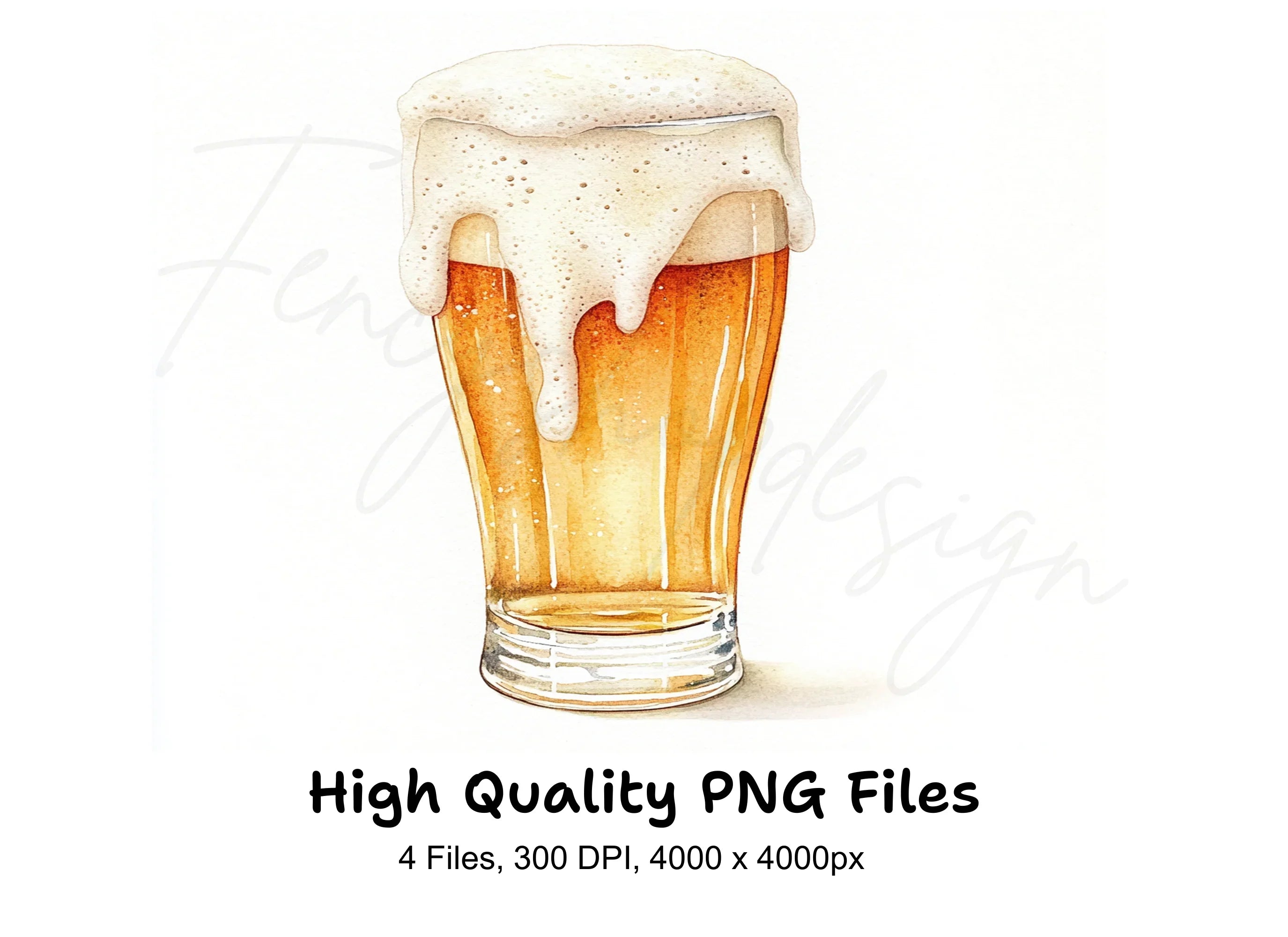Foamy Beer Glasses Clipart Bundle