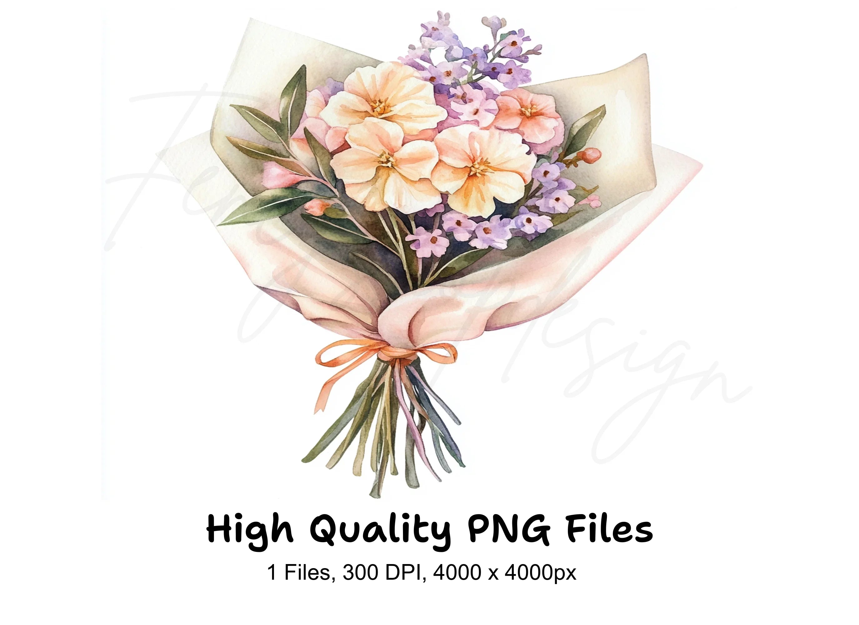 Elegant Flower Bouquet Clipart Bundle