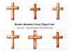 Wooden Crosses Clipart Bundle
