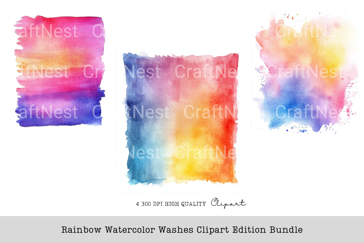 Rainbow Washes Edition Clipart Bundle