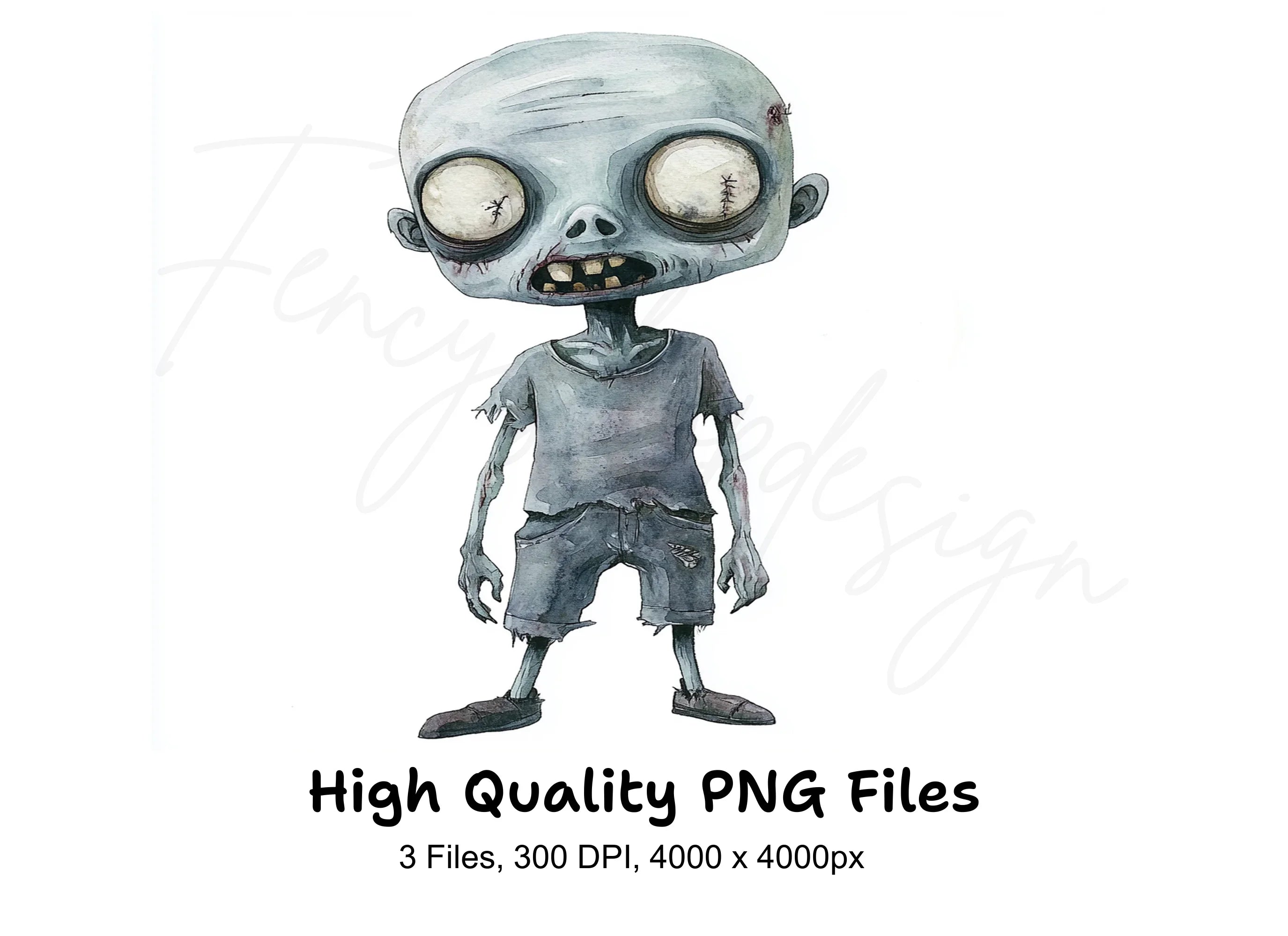 Cute Zombie Clipart Bundle