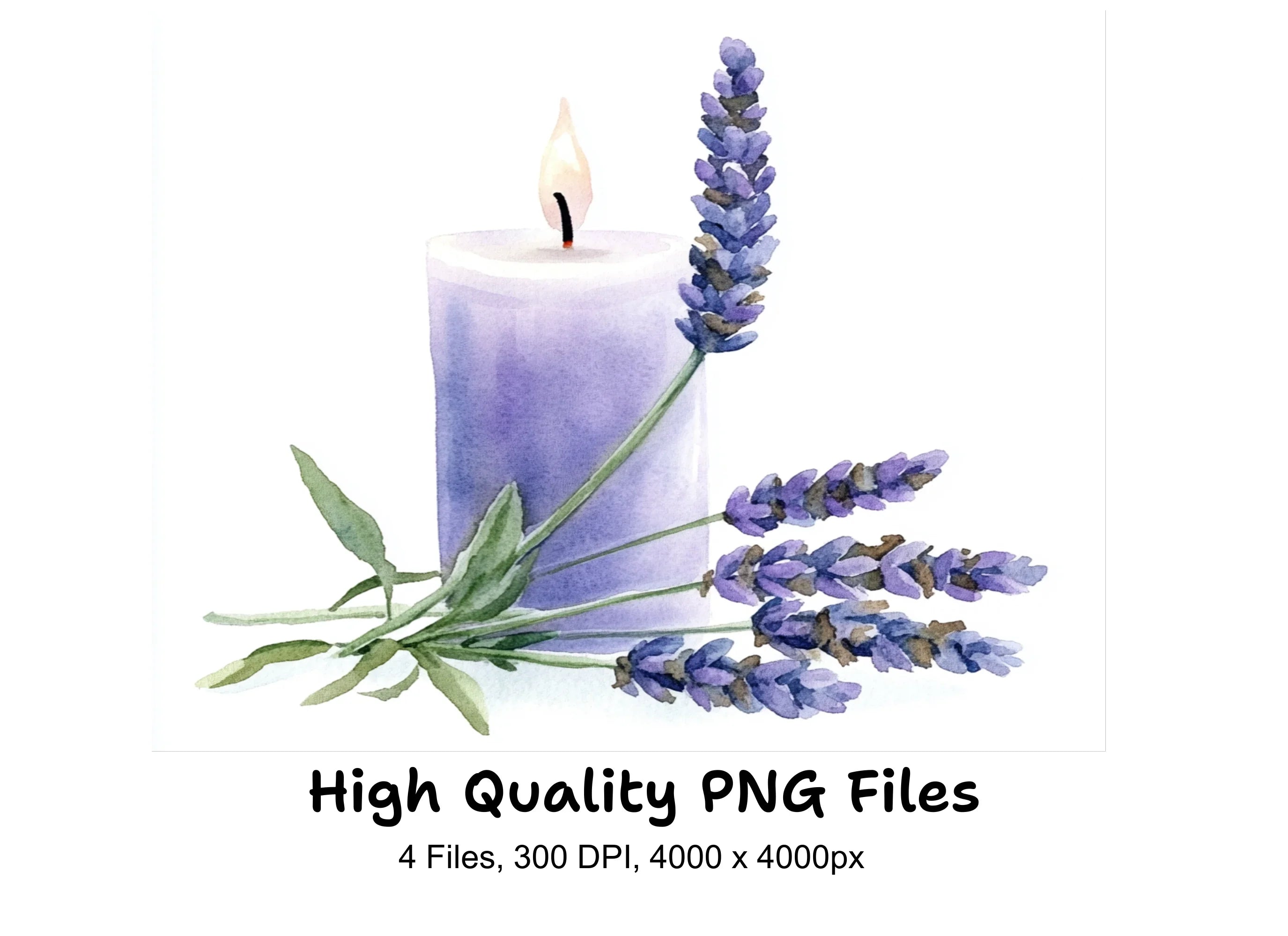 Lavender Candle Clipart Bundle